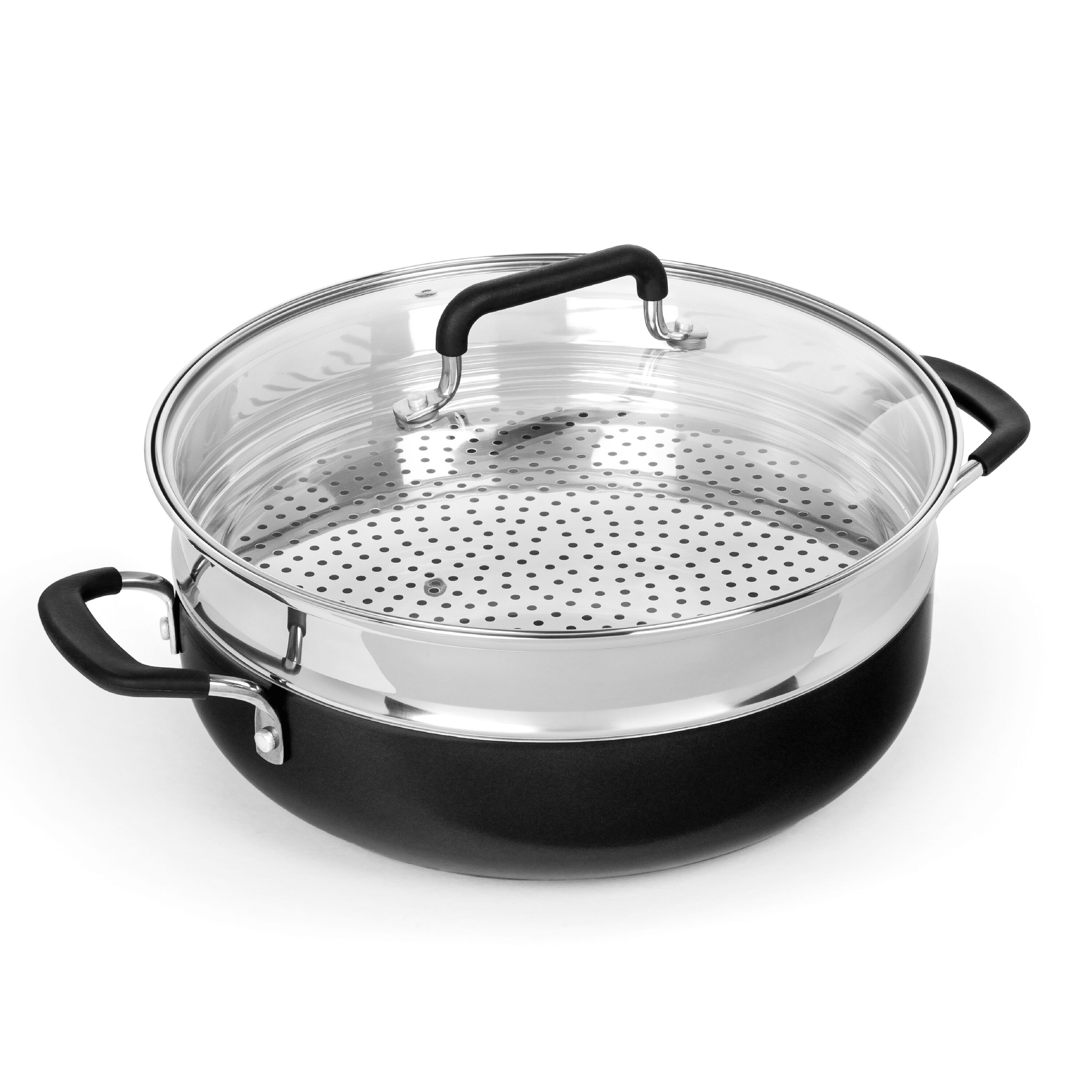 GraniteStone Diamond Armor Max 12-in Aluminum Cooking Pan with Lid in the  Cooking Pans & Skillets department at