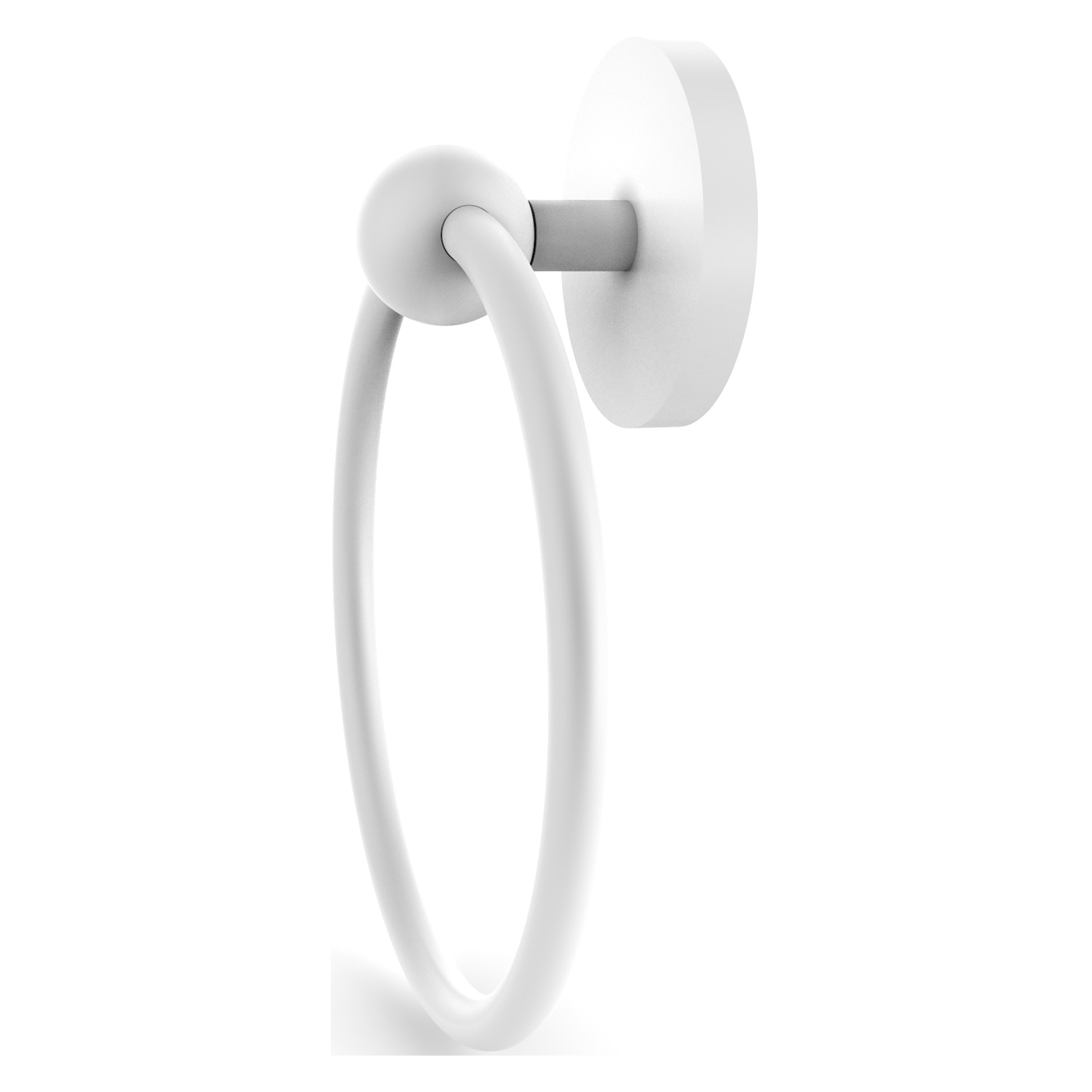 Allied Brass 1016-WHM Skyline Matte White Wall mount Single Towel Ring