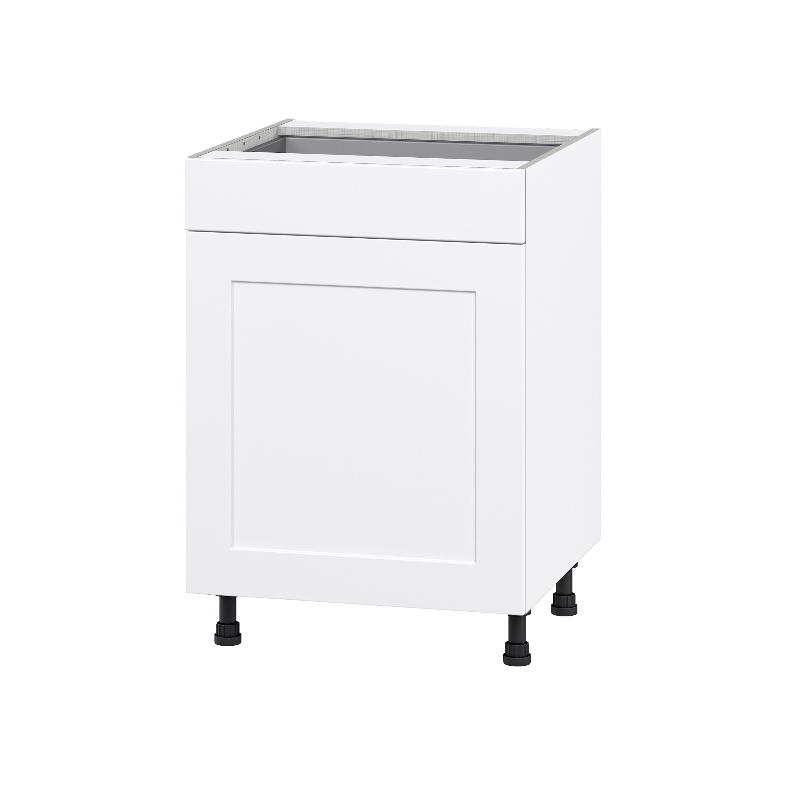 Hugo&Borg DSB24(L/R)-JO Jolie 24-in W x 34.5-in H x 24-in D Warm White Base Fully assembled Cabinet (Flat Panel Shaker)