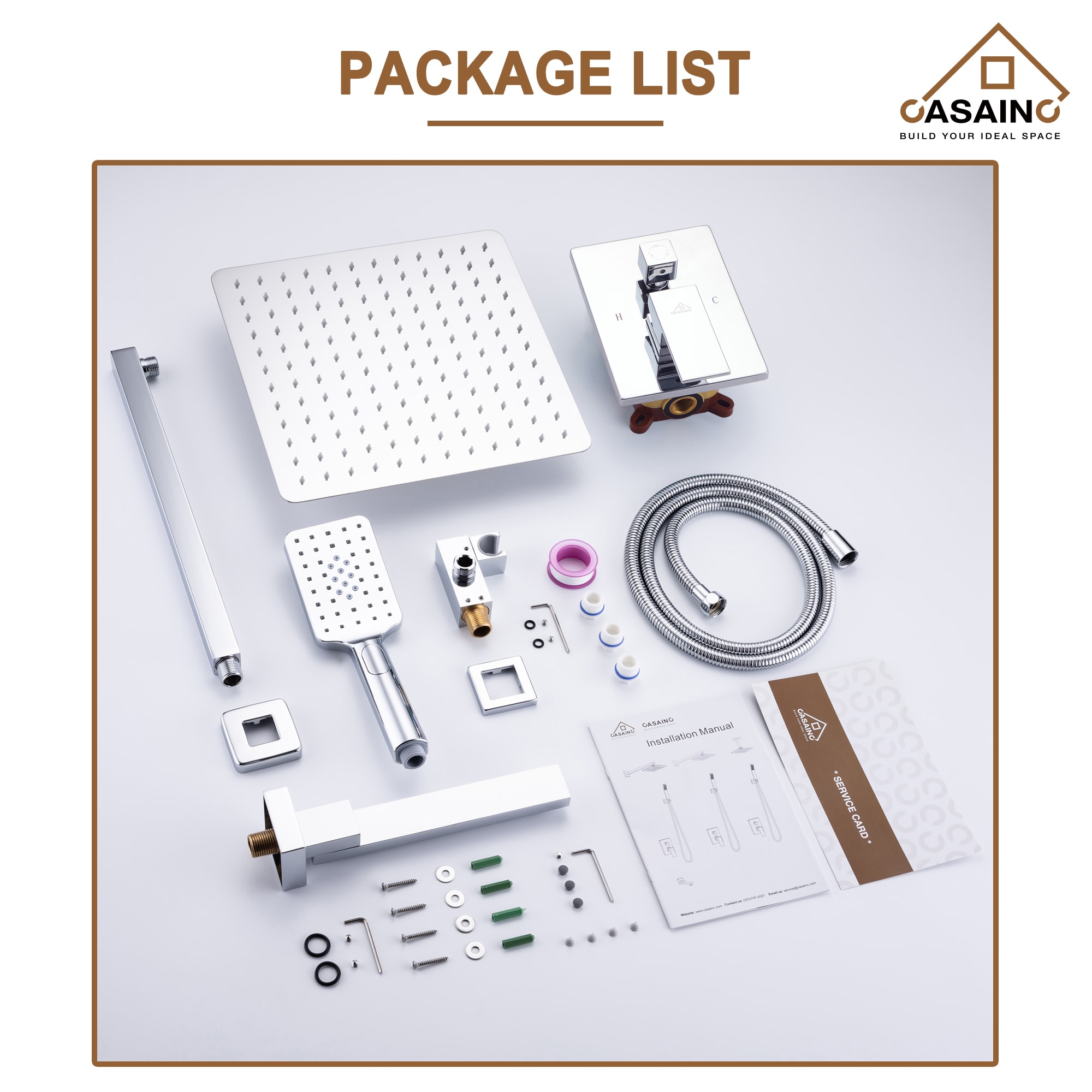 CASAINC CS12B-10BN Showerhead-Bar-Panels - View #8