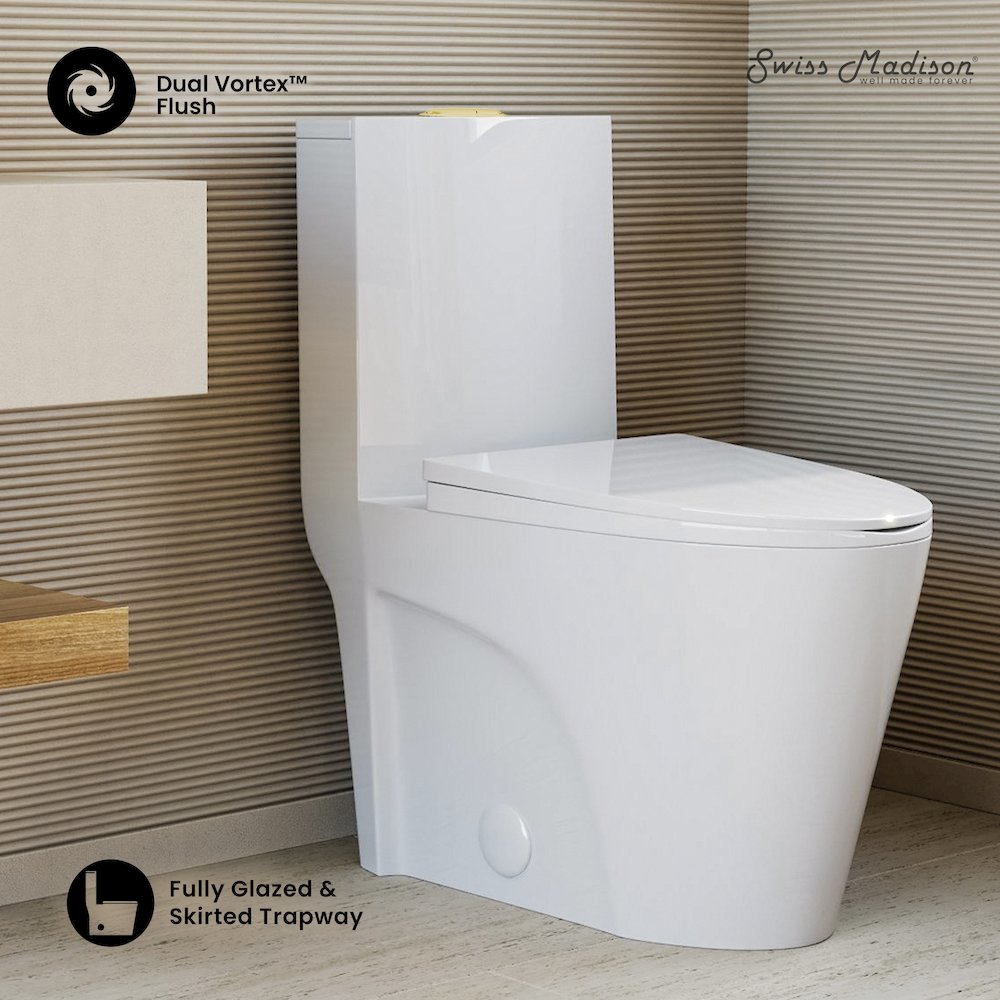 Swiss Madison St. Tropez One Piece Elongated Toilet Dual Vortex