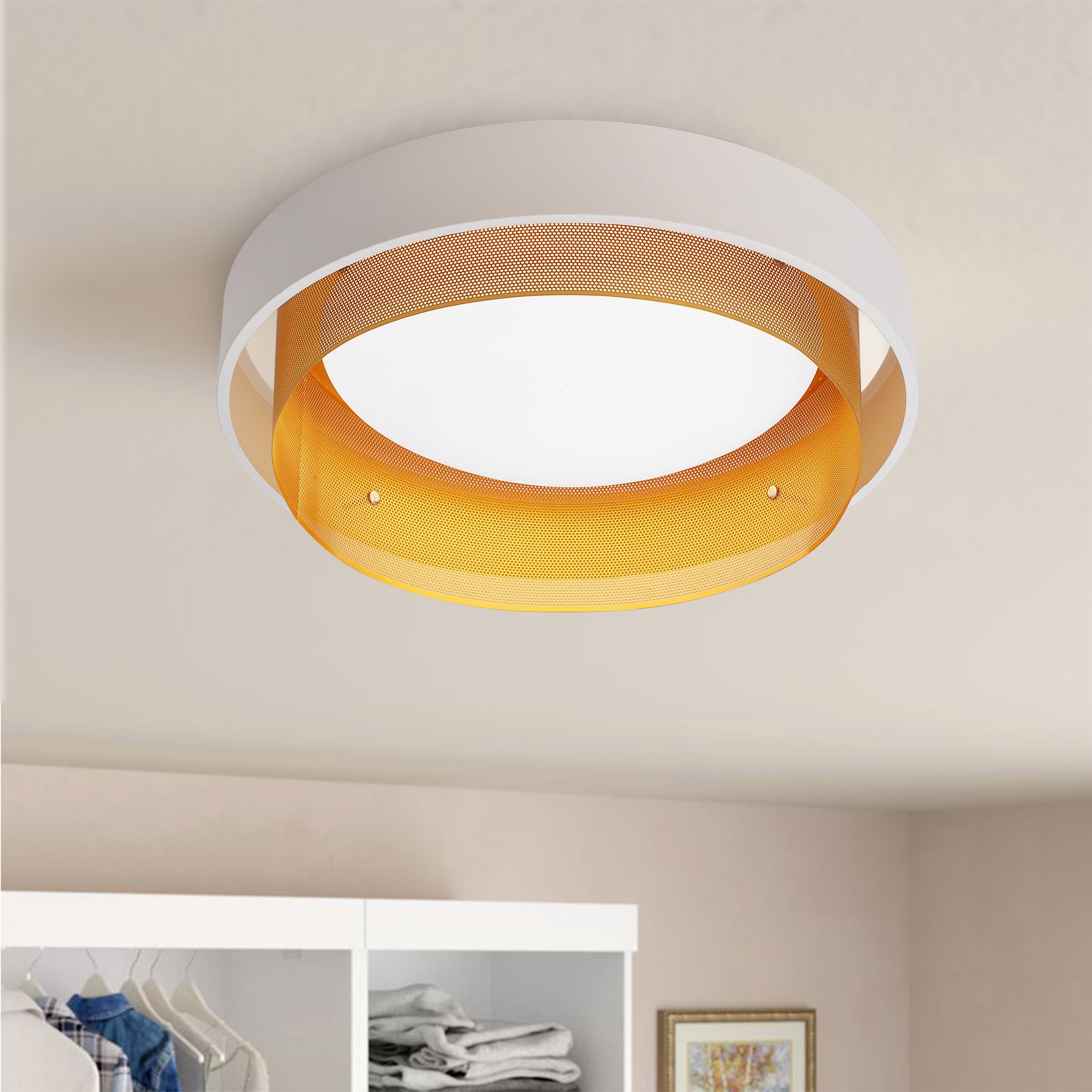 Aiwen 1-Light White LED Flush Mount Light ENERGY STAR In The Flush ...