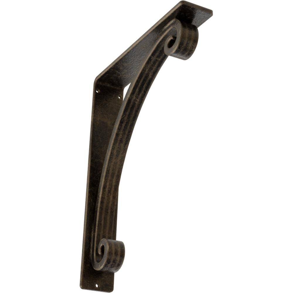 Ekena Millwork BKTM02X10X12TLEAPG Legacy 10-in x 2-in x 12-in Antique gold Wrought iron Mounting bracket