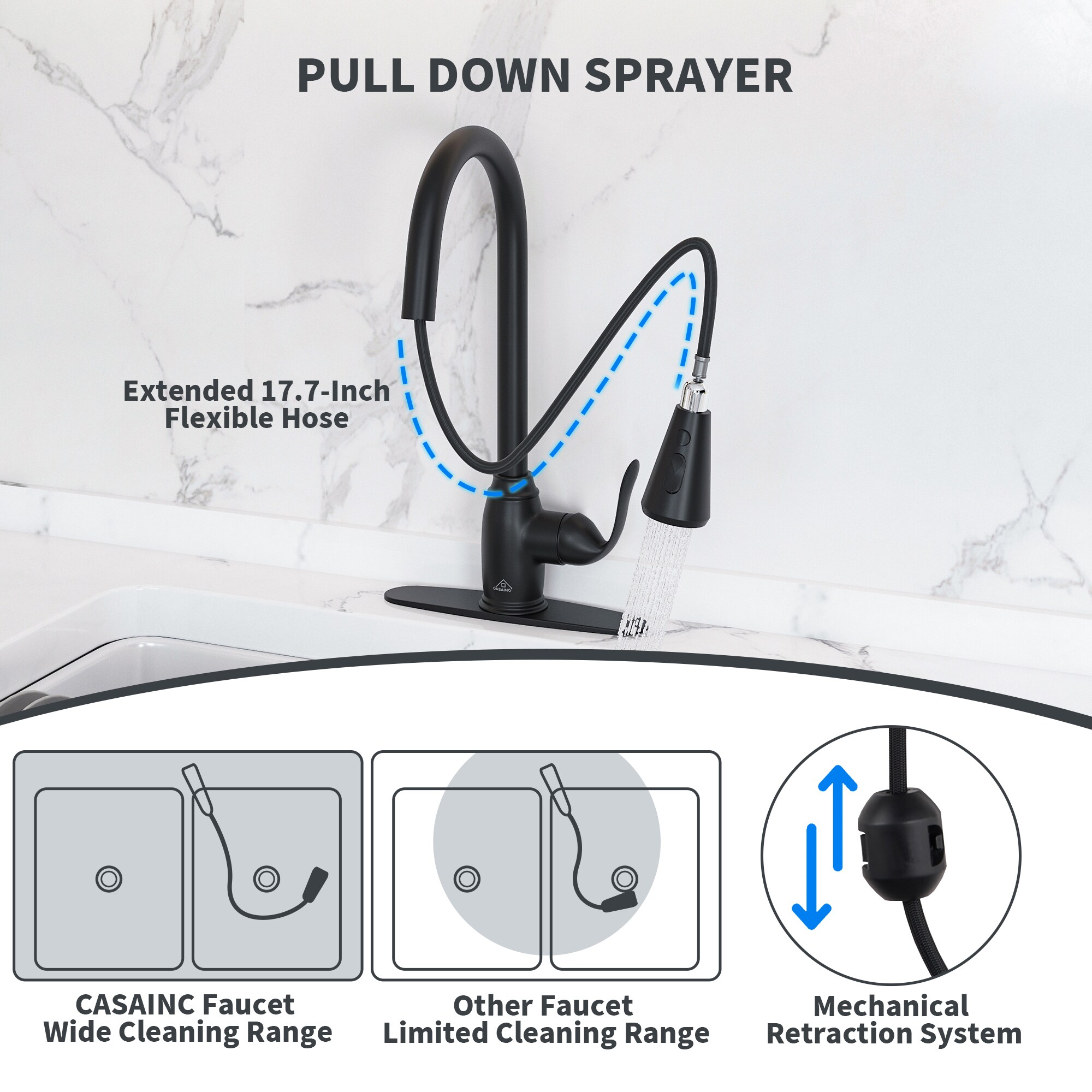 CASAINC CA-D0674-BN Kitchen-Faucets - View #4
