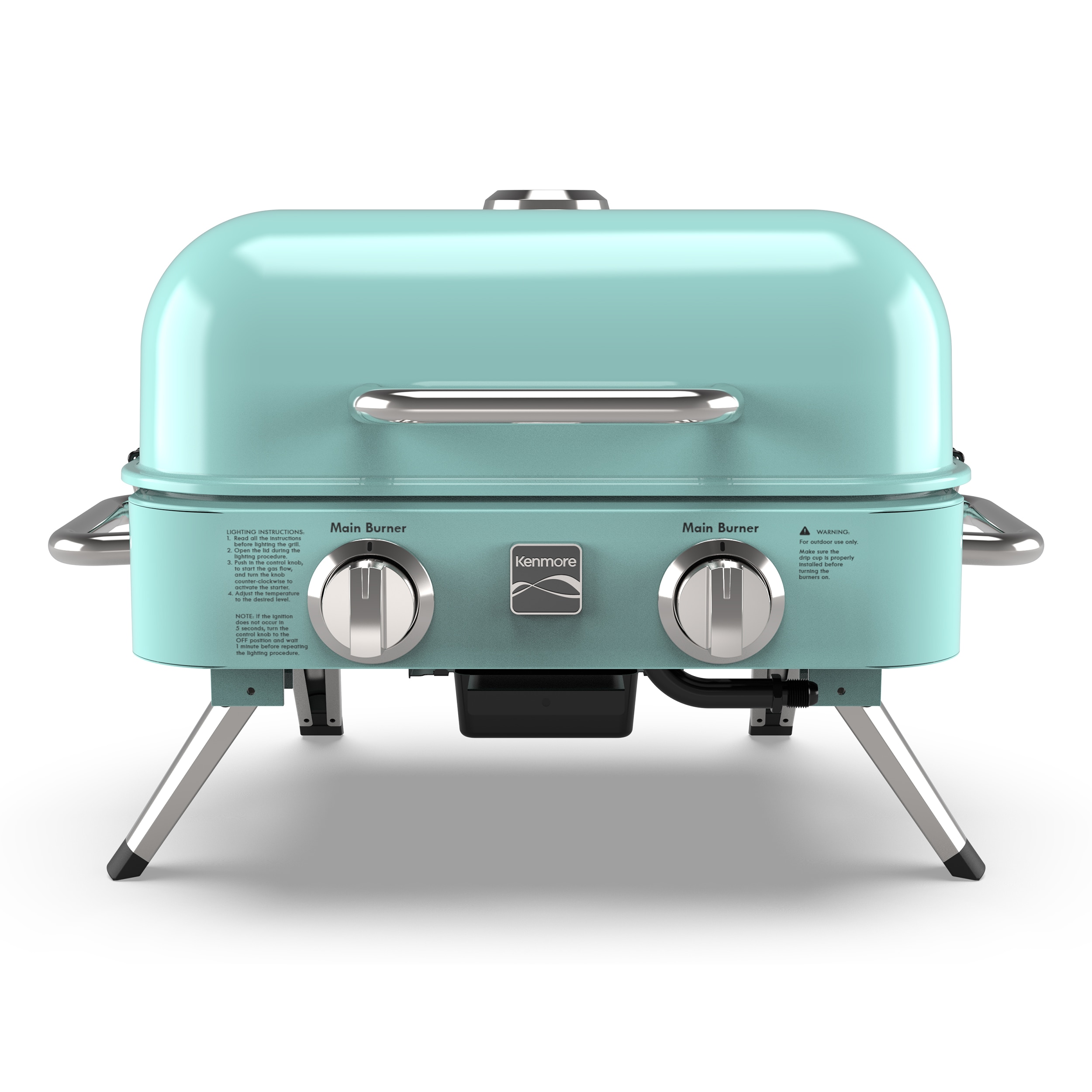 Kenmore KT-R40003-TQ Retro 343-Sq. in Turquoise Portable Liquid propane Grill