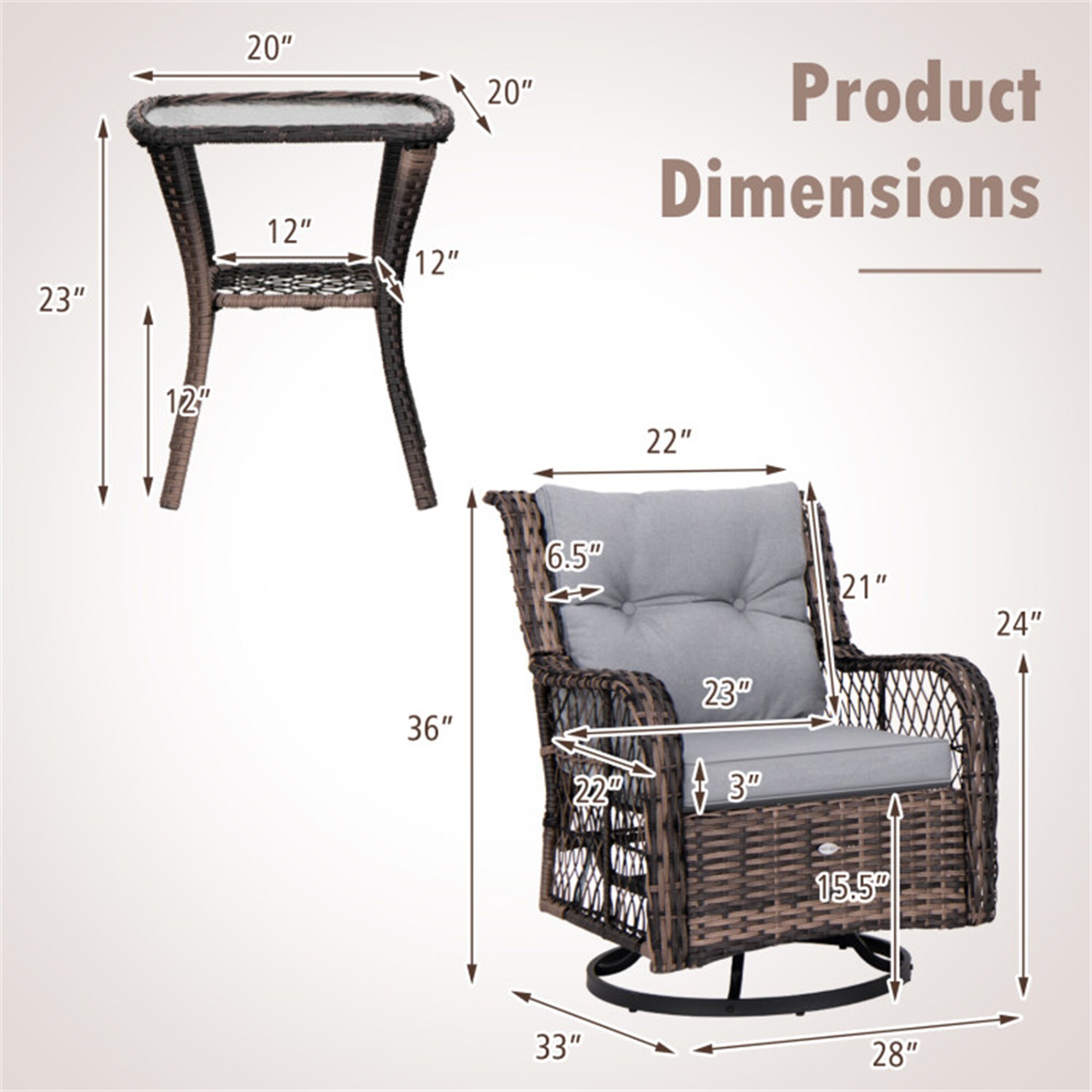 BABOOM BOM-11574GR-CO Patio-Conversation-Sets - View #6