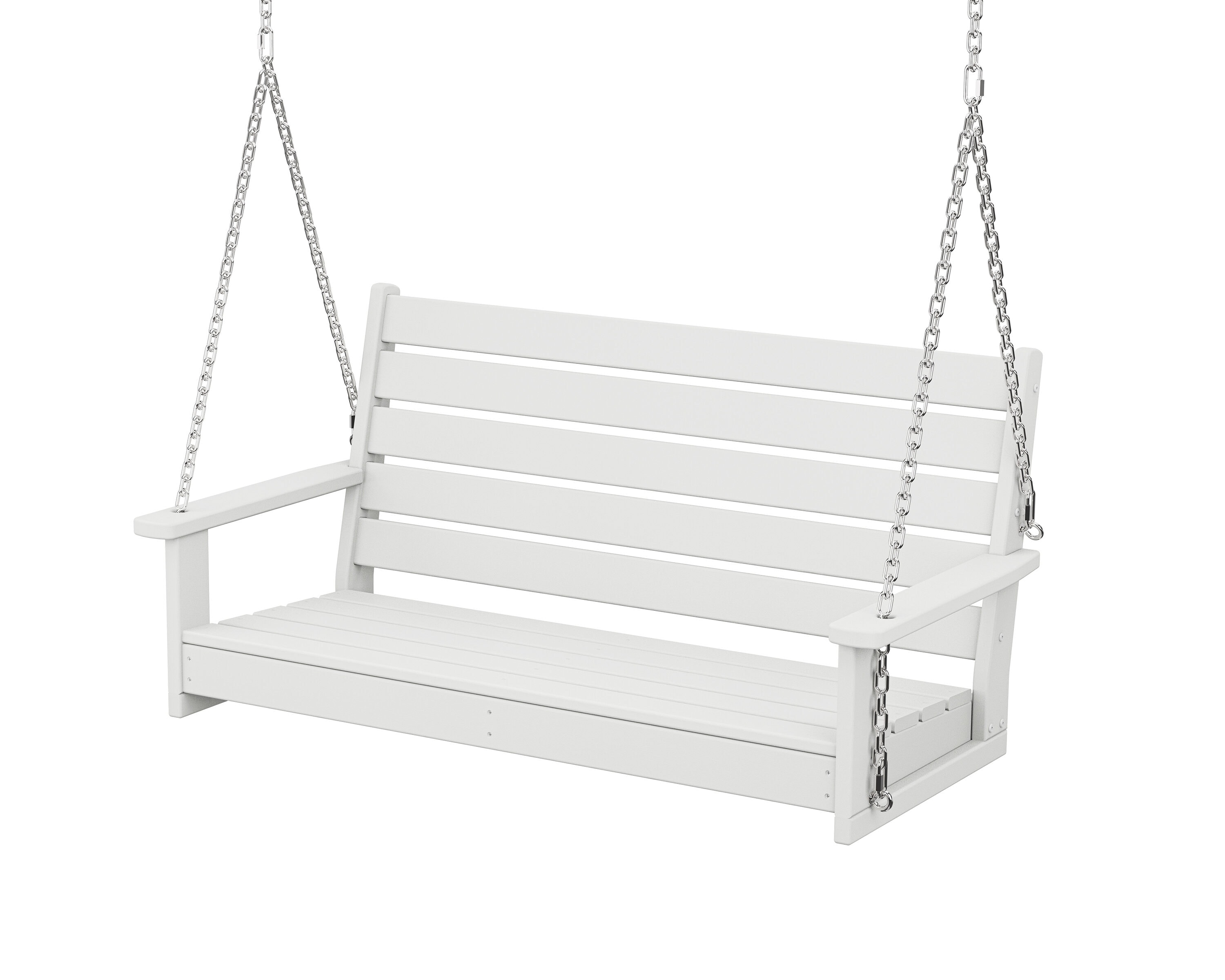Trex Outdoor Furniture TXMNS485CW Monterey Bay 2 -person Classic White HDPE Outdoor Swing