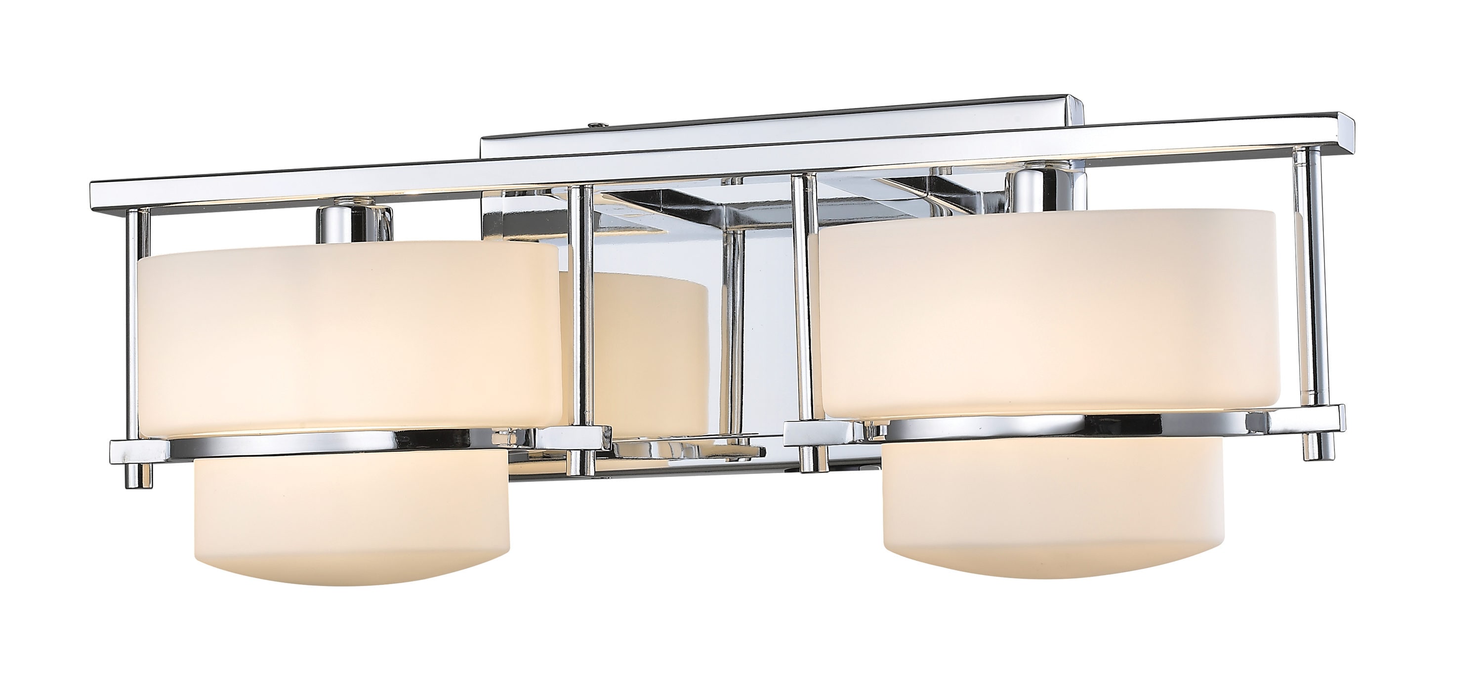 Z-Lite 3030-2V-CH-LED Porter 16-in 2-Light Chrome LED Mid-century Vanity Light