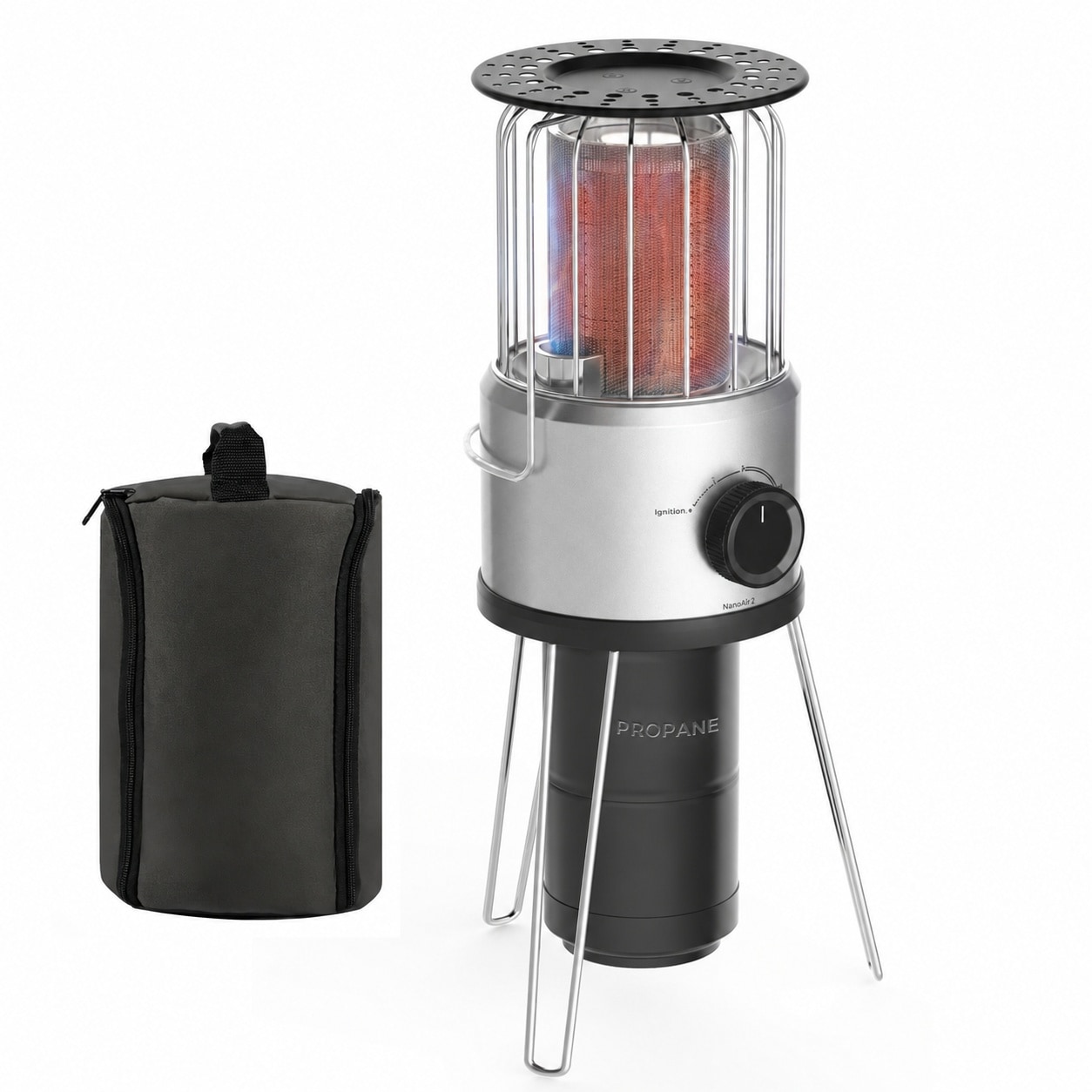 CYIKE  Portable Propane Heater CAMPLUX 8 500 BTU Outdoor Patio Heater with Safety Tilt Switch and Adjustable Heat 4 2Lb Light Weight with Storage
