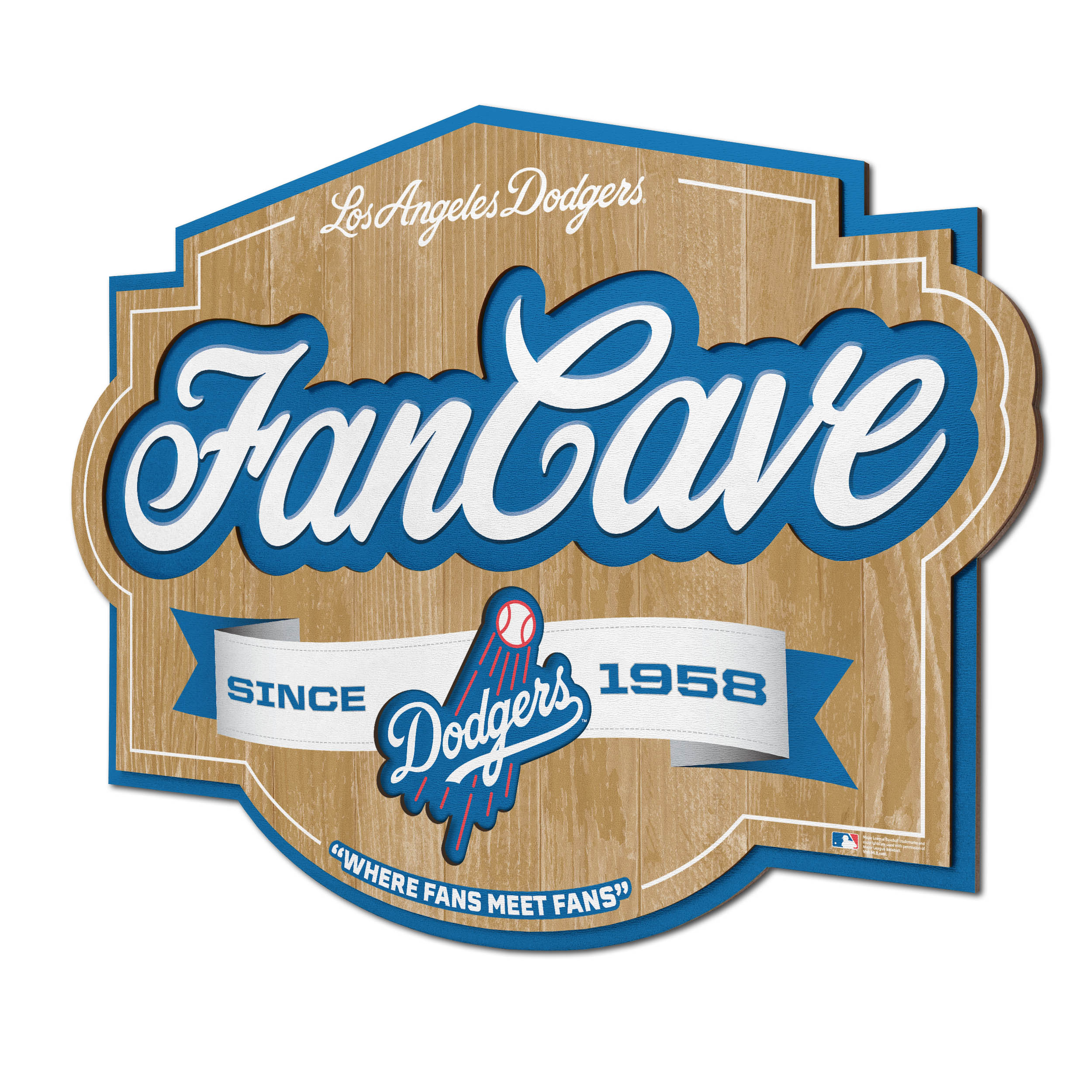 YouTheFan MLB Los Angeles Dodgers Fan Cave Sign