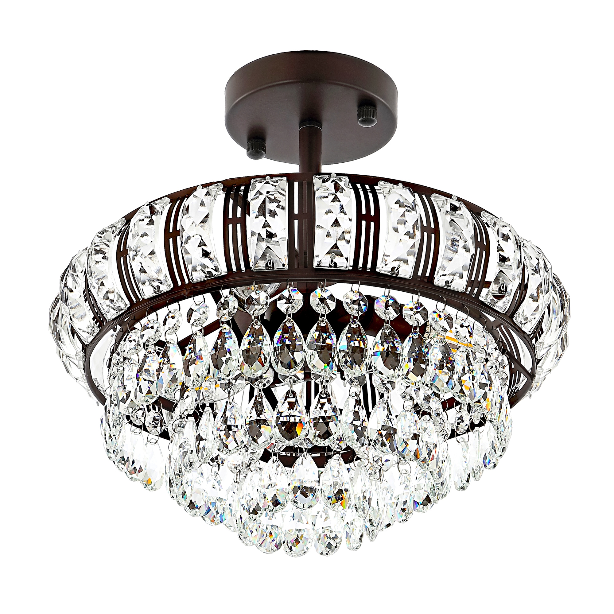 GETLEDEL FX-3505-BZ 1 -Light 11.6-in Oil rubbed Bronze Semi Flush Mount Light