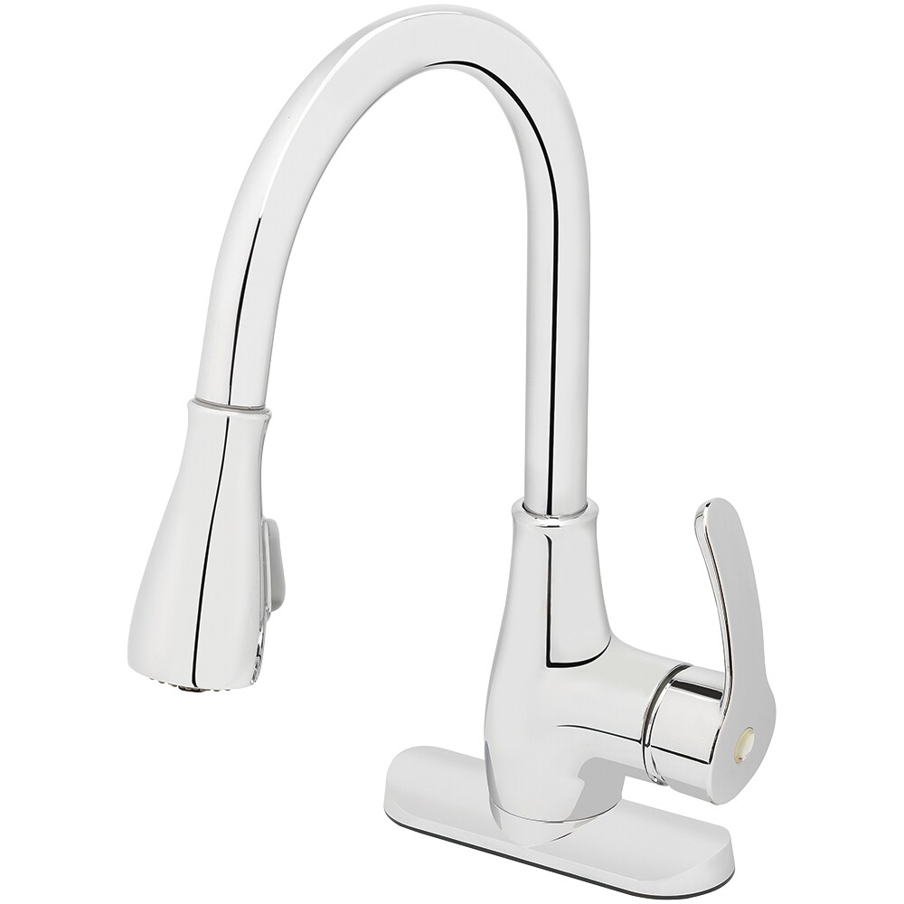 Project Source 553402 Chrome 1-handle Deck-mount Utility Faucet with Pulldown Sprayer