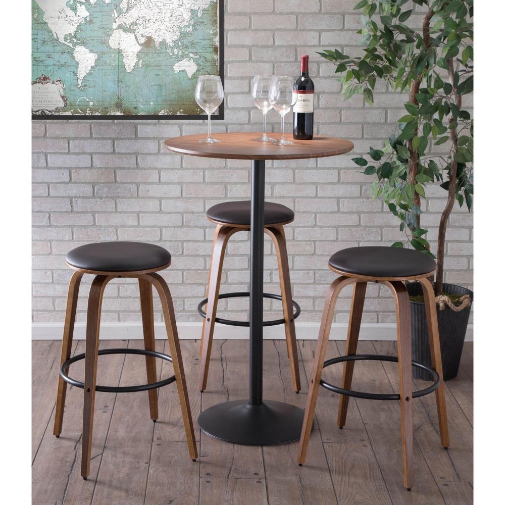 Pebble Mid-century Modern Bar Height Table Walnut/black - Lumisource :  Target
