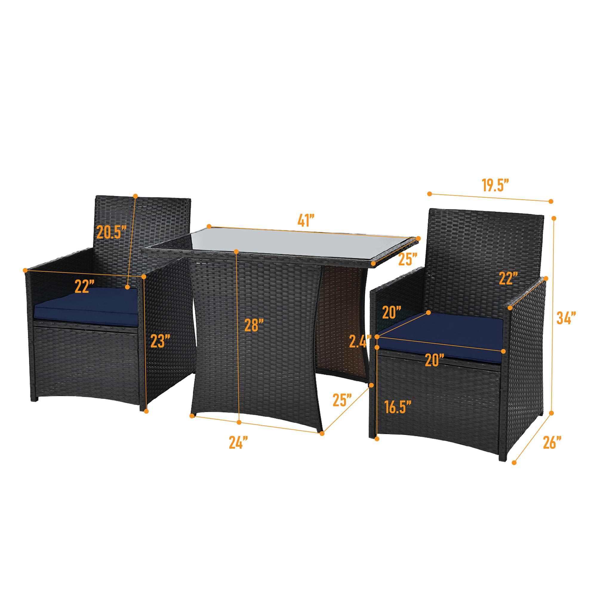 WELLFOR OUJ68178NY Patio-Conversation-Sets - View #4