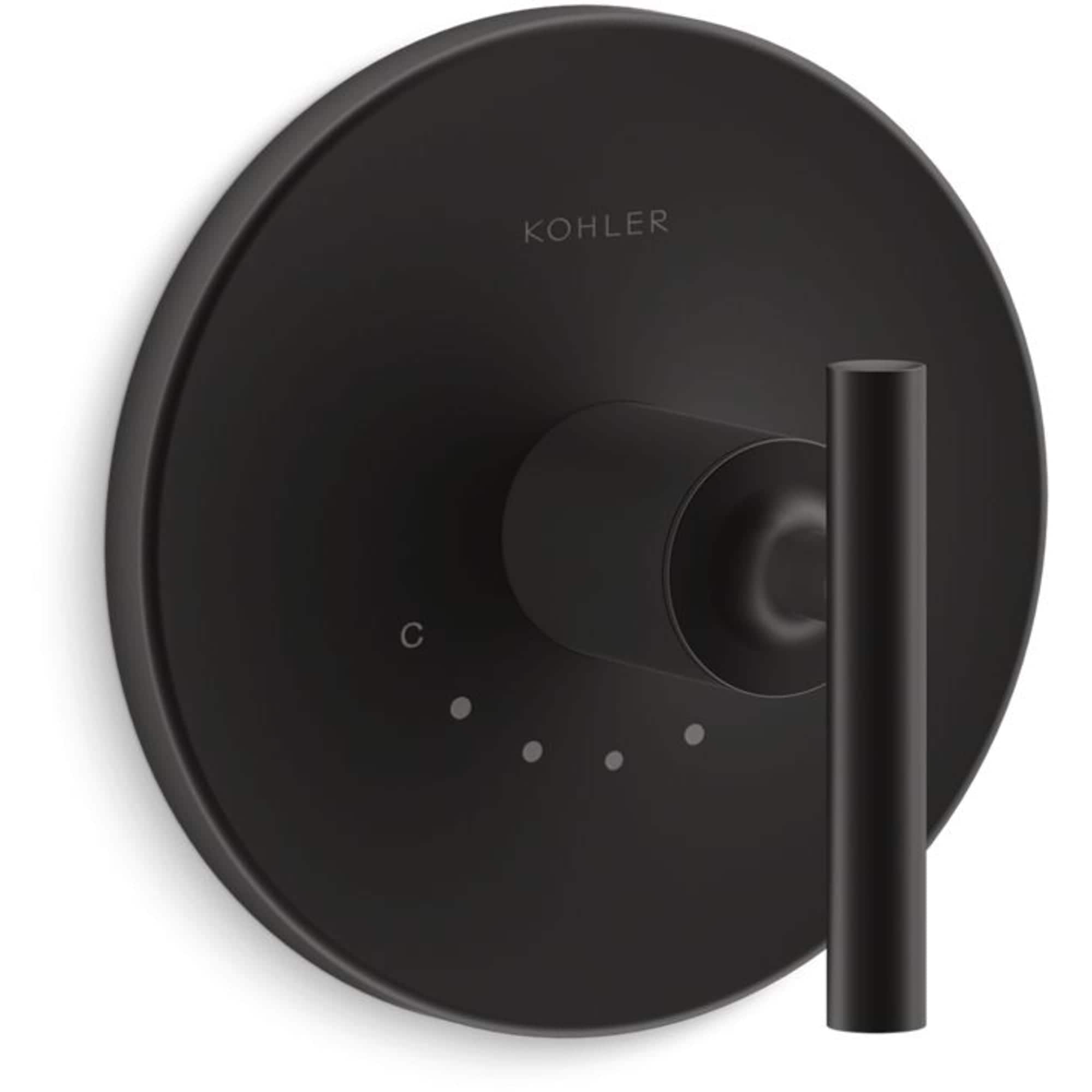 Matte Black Wall-Mounted Lever Handle Valve Trim