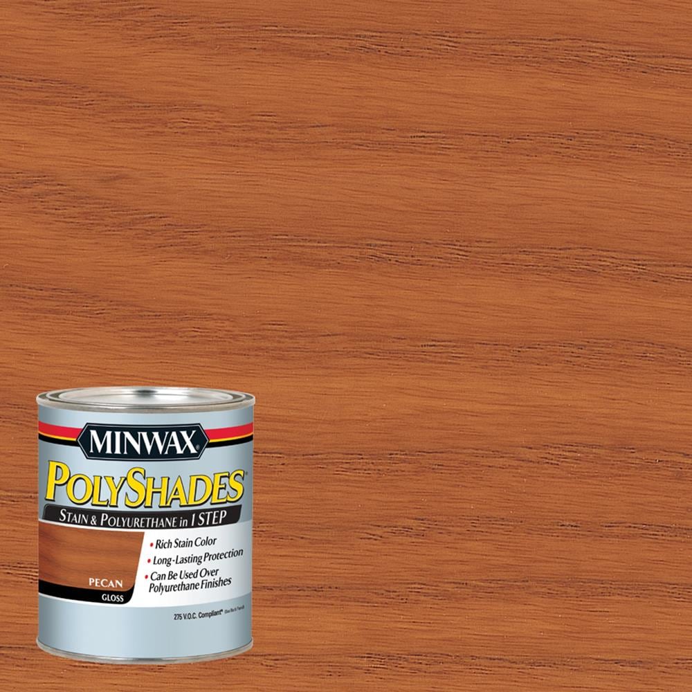 Minwax 617204444 PolyShades Oil-Based Pecan Semi-Transparent Gloss Interior Stain (1-Quart)