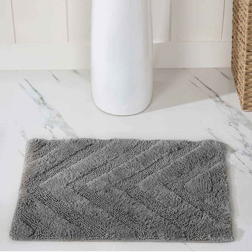 Better Trends BAHG1724GRY 24-Inches x 17-Inches Gray Cotton Bath rug