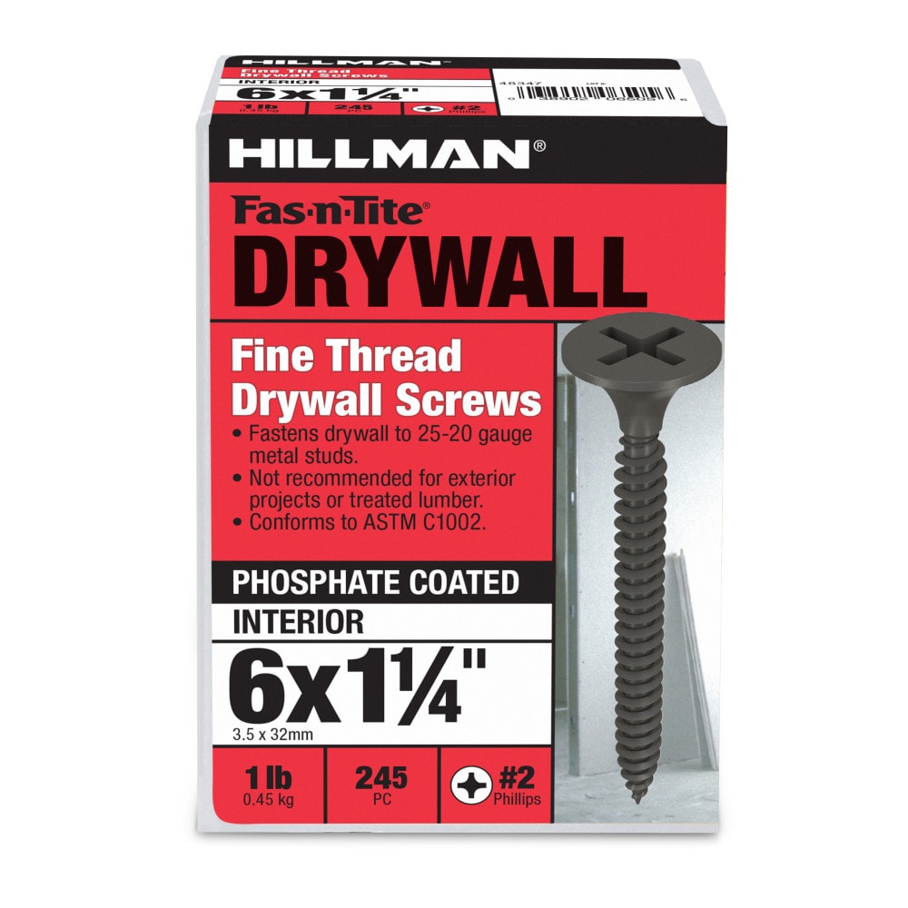 Fas-n-Tite #6 x 1-1/4-in Bugle Fine Thread Drywall Screws 1-lb ( 245 -Pack ) #48347