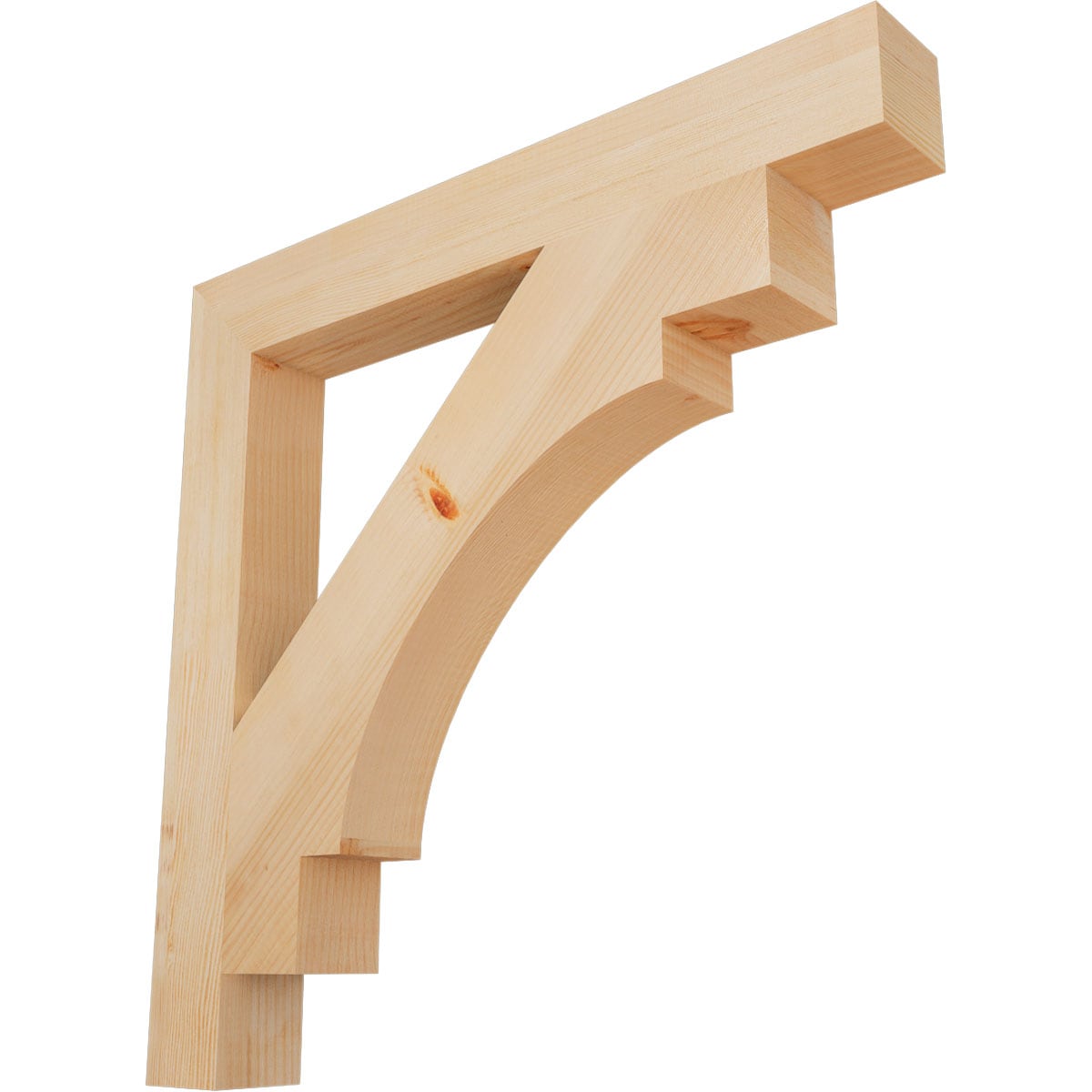Ekena Millwork BKT04X32X32MRC05SDF Merced block smooth 3-1/2-in x 32-in x 32-in Douglas fir Brown Wood Standard bracket