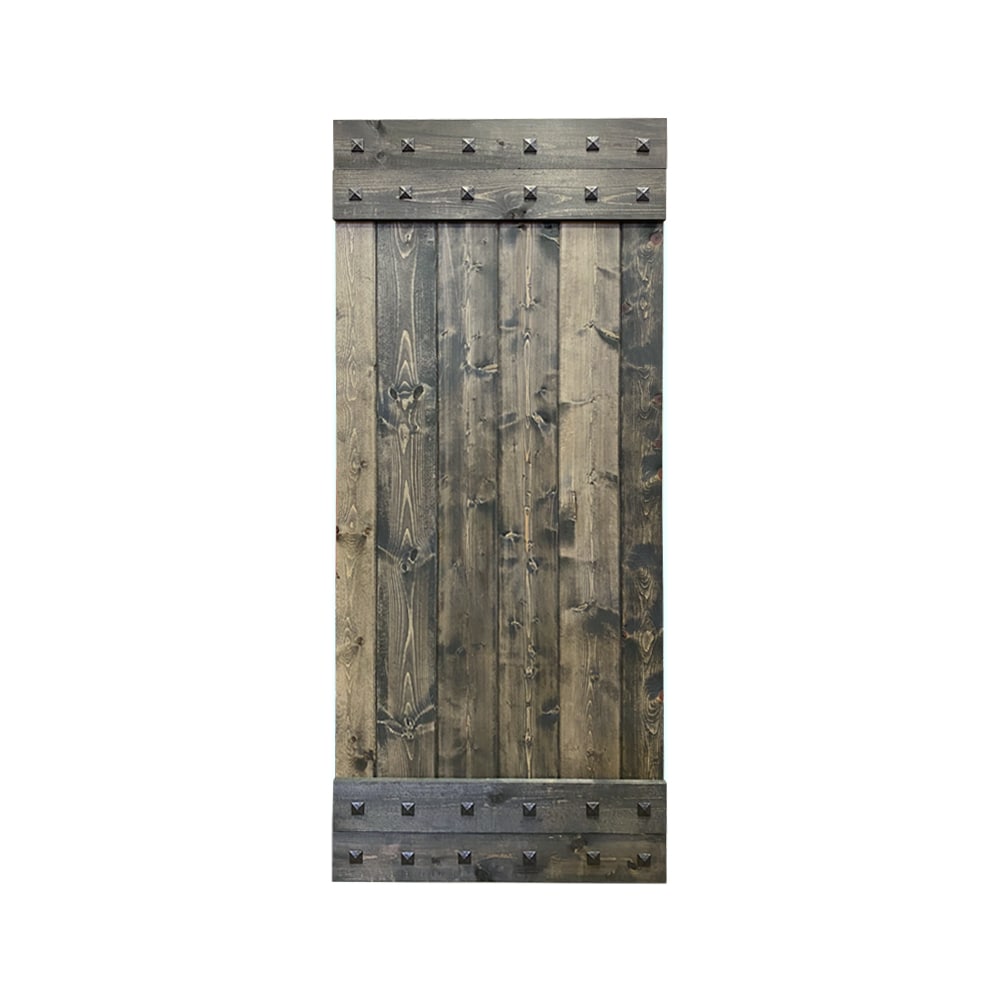 CALHOME DOOR-DIY-022-42C 42-in x 84-in Espresso Pine Wood Solid core Single Barn Door (Hardware Not Included)