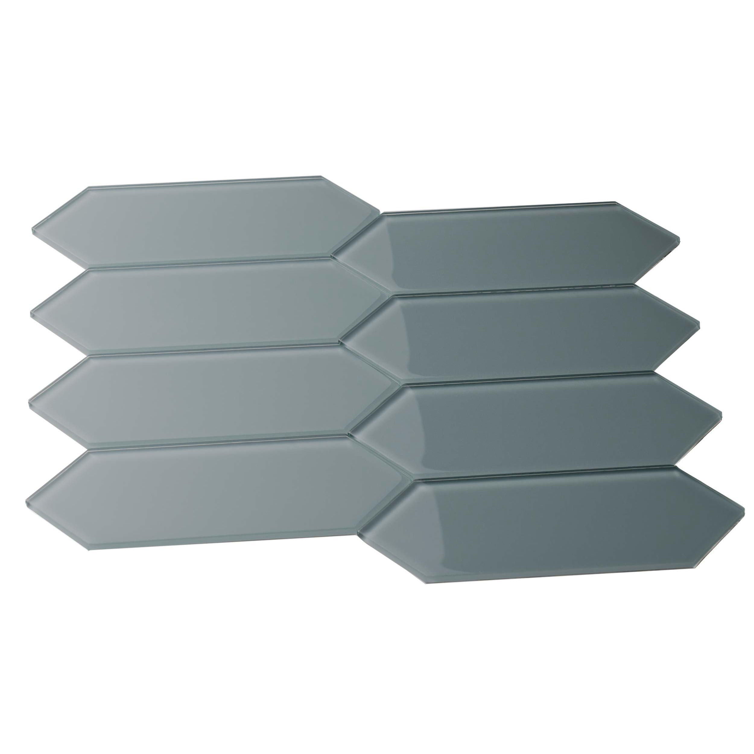 Giorbello G1111 Picket Hexagon Dark Slate 3-in x 9-in Glossy Glass Subway Hexagon Wall Tile (5.8-sq. ft/ Carton)