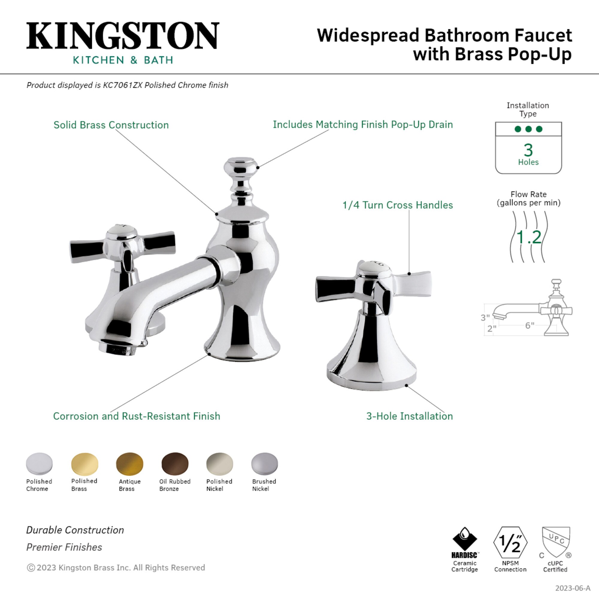 Kingston Brass WLKC7063ZX Lavatory-Faucets - View #2