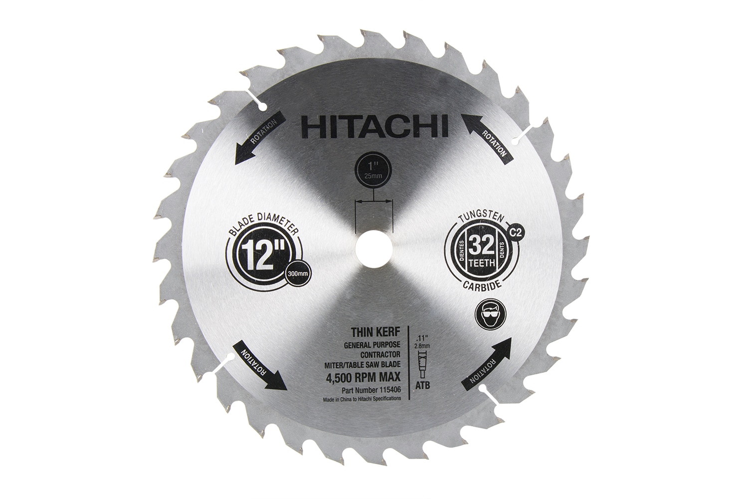 Hitachi 12-in 80-Tooth Fine Finish Carbide Miter/Table Saw Blade