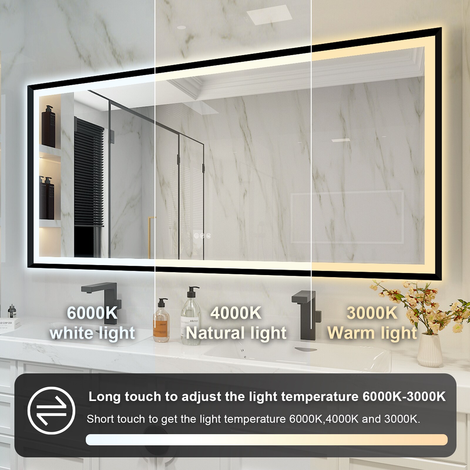 WELLFOR W6FM7236MB Framed-Bath-Mirrors - View #8