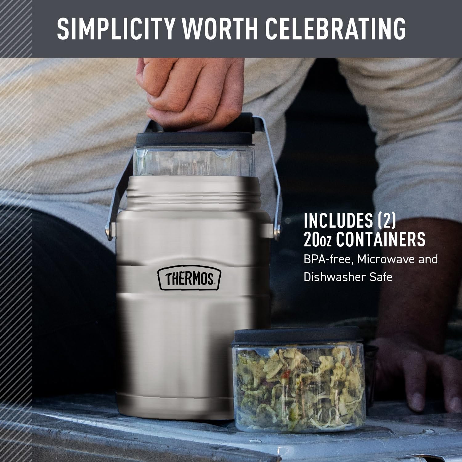 Thermos Stainless King 47 oz VacuumInsulated Food Jar with 2