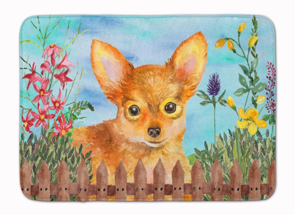 Caroline's Treasures CK1284RUG Springtime Dog 27-in x 19-in Multiple Colors/Finishes Microfiber Memory Foam Bath Mat