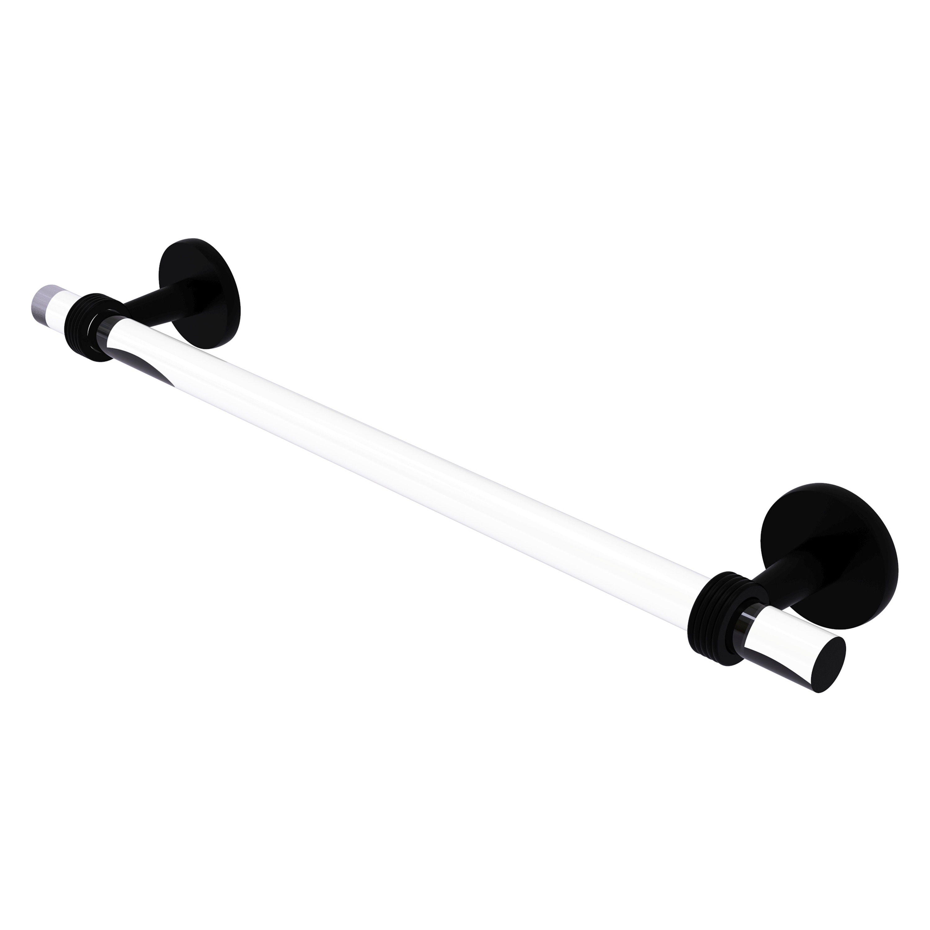 Allied Brass CV-41G-30-BKM Clearview 30-in Matte Black Wall mount Single Towel Bar
