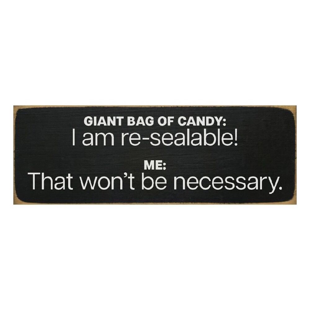 Slickblue 3.5 x 10-in Funny Quote Wood Sign for Shelf Display in Kitchen, Living Room, or Office