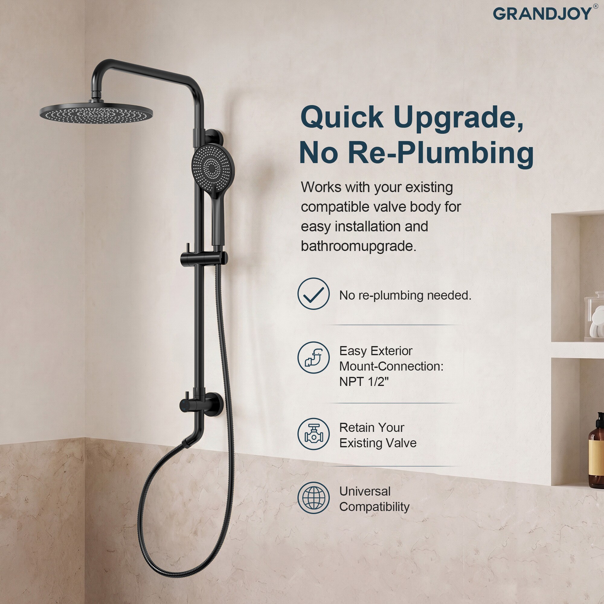 GRANDJOY SGF13GJ-28R-BN Tub-Shower-Faucets - View #6