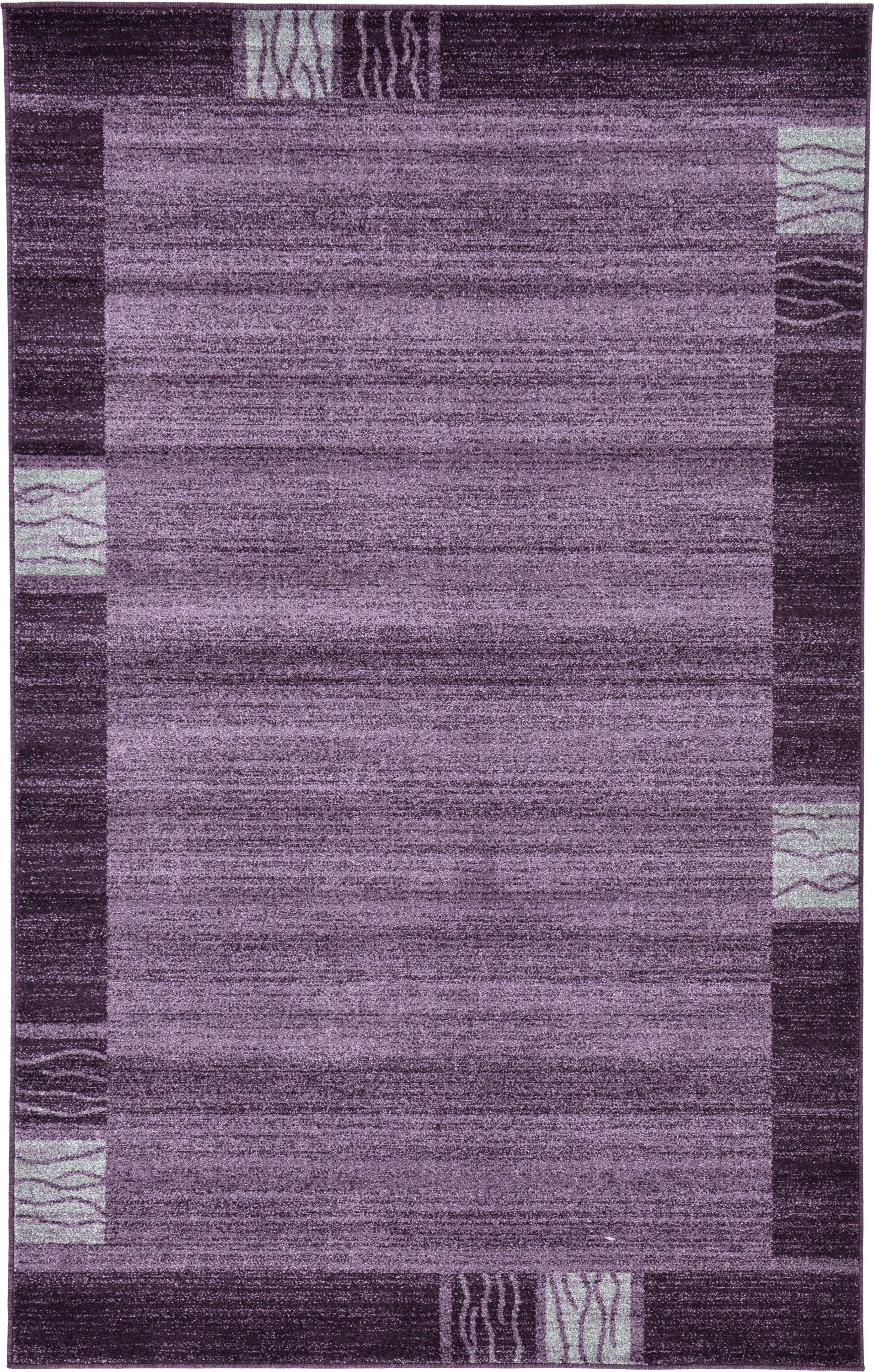 Unique Loom 3120528 Sarah Del Mar 5 x 8 (ft) Loomed Polypropylene Purple/Beige Rectangular Indoor Geometric Area rug