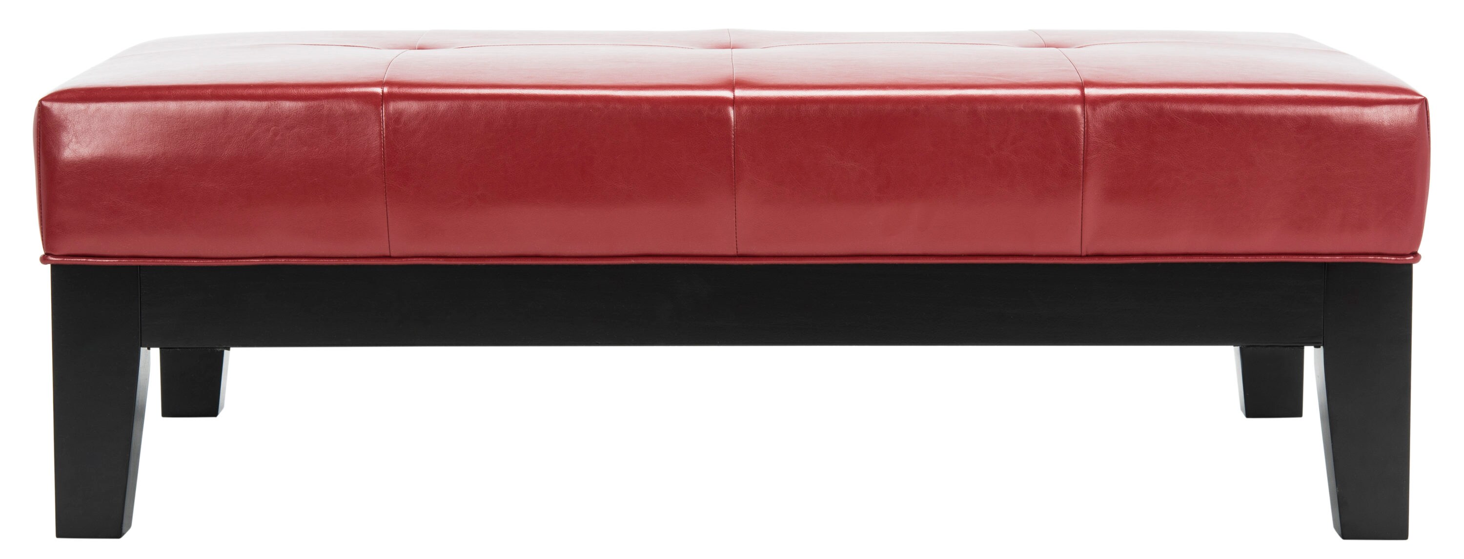 Safavieh Cocktail Casual Red Faux Leather Ottoman At Lowes Com   14548294 