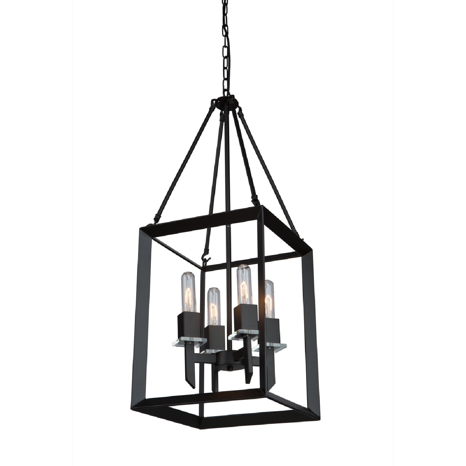 ARTCRAFT AC10064 Vineyard 4 -Light Matte Black Transitional For Use in Bedrooms, Dining Rooms, Foyers, Kitchens, Living Rooms Chandelier