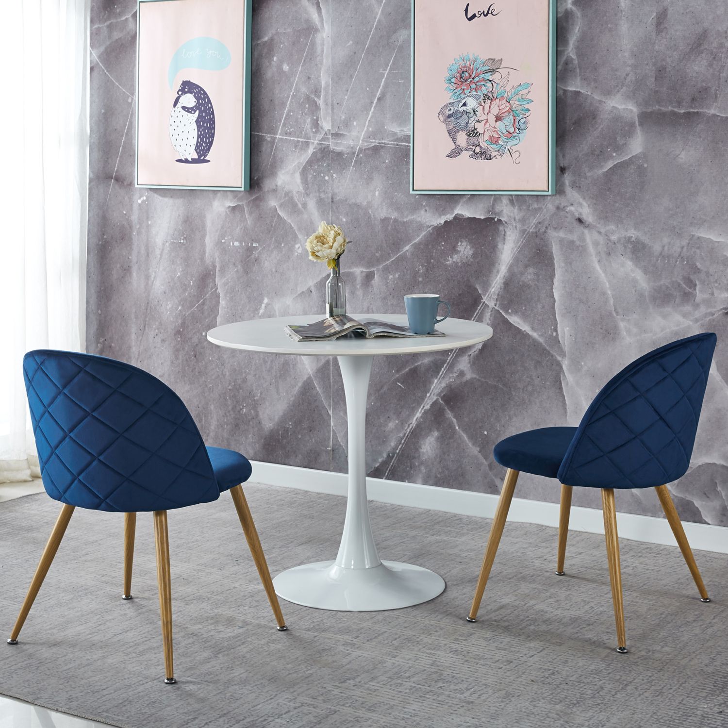 JASMODER W234S00040 1+2 Dining Set, Kitchen Set, Office Set, 3Piece Dining Table And Chair