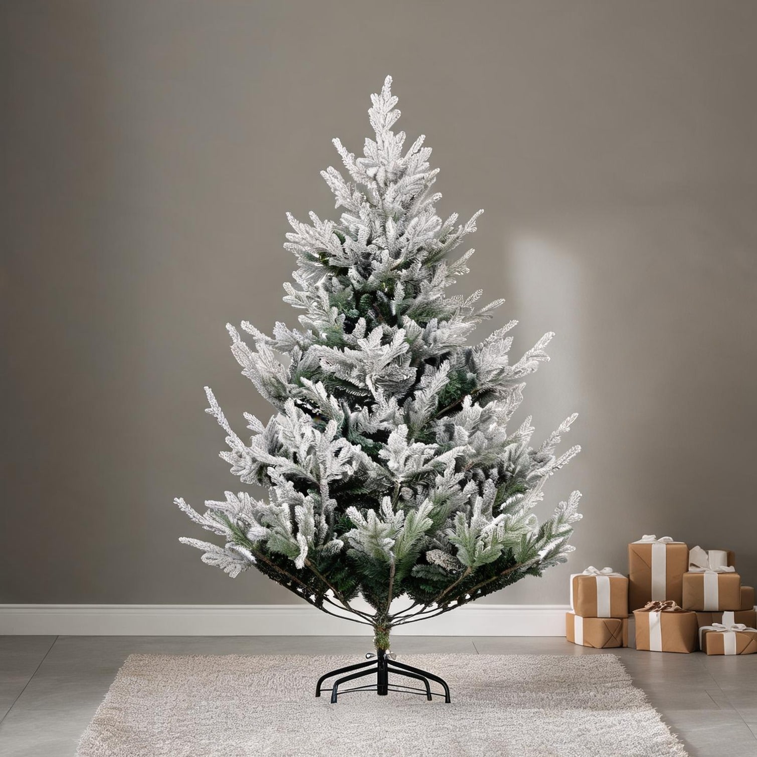 SunJet Storage Christmas Trees in Green 6 ft with Metal Frame for Living Room Plastic and Steel