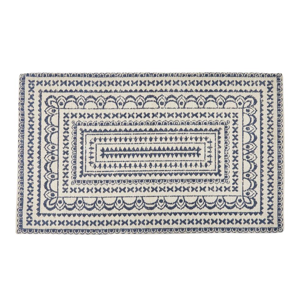 Split-P 2530-025NV Boho Style 2 x 3 (ft) Cotton White Rectangular Indoor Area rug