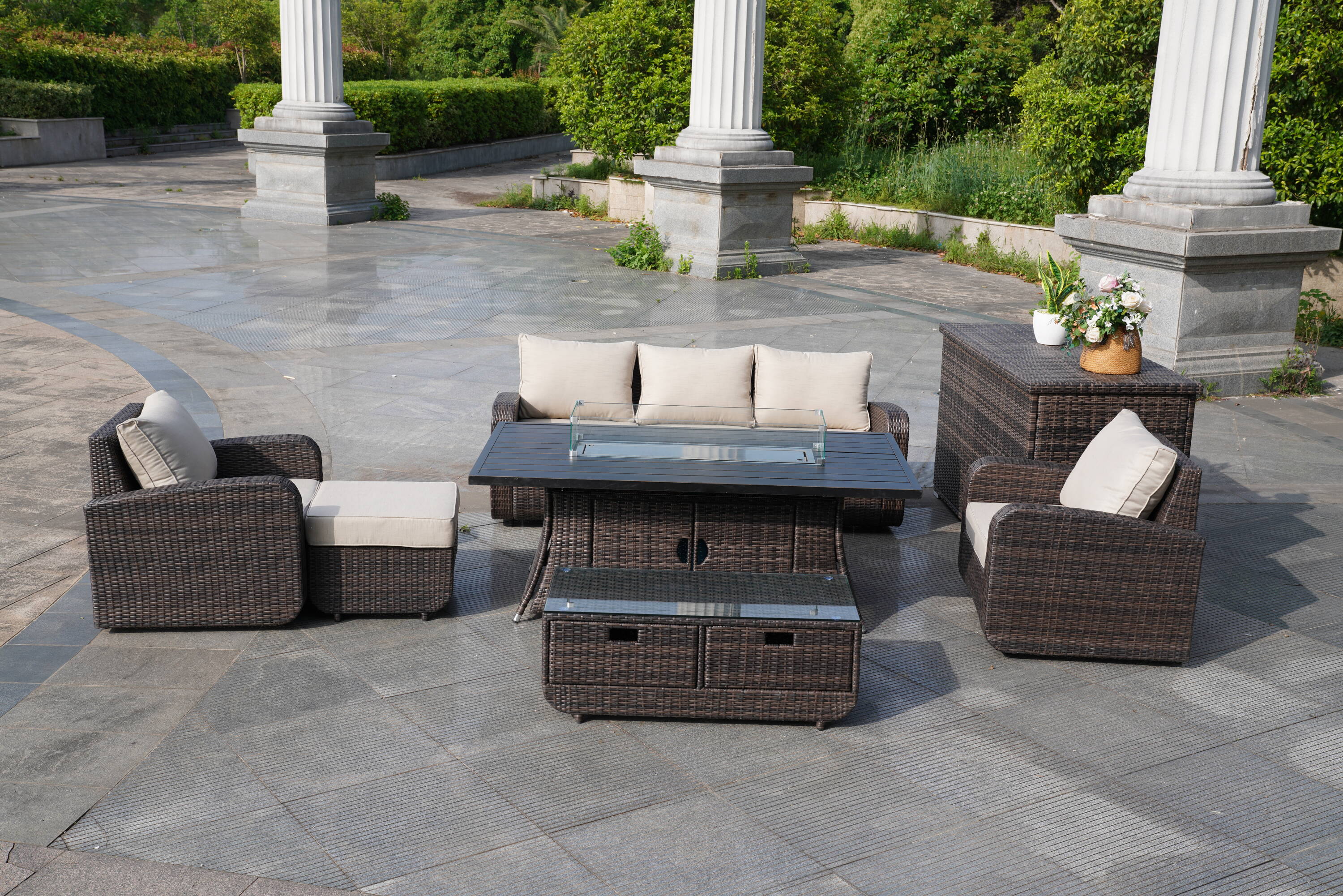 Direct Wicker DWG-06RA15&3256B-BR Patio-Dining-Sets - View #6