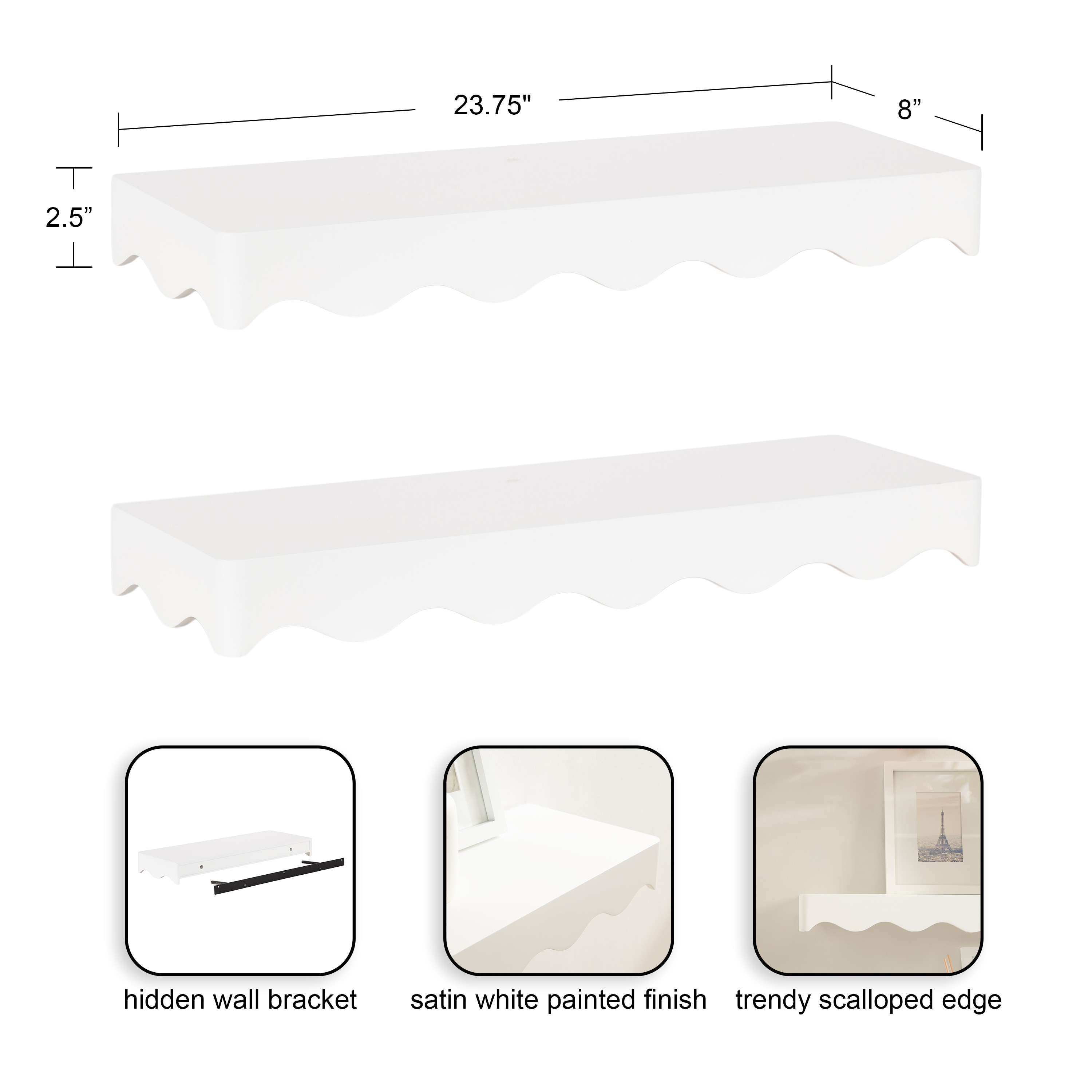 Kate and Laurel 222949 Wall-Mounted-Shelving - View #2