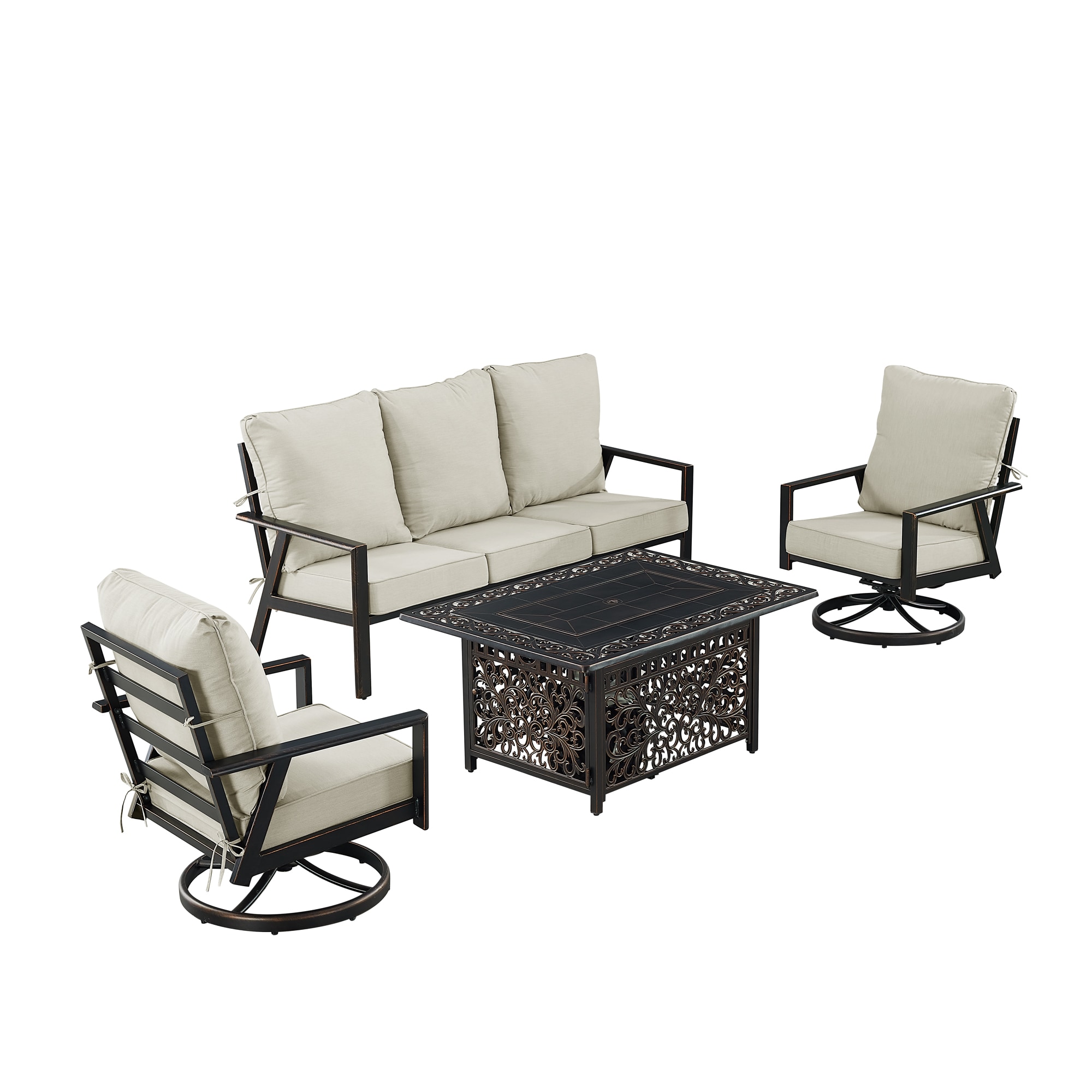 Oakland Living LUX1SF2CHCABOSLGCUA Patio-Conversation-Sets - View #4