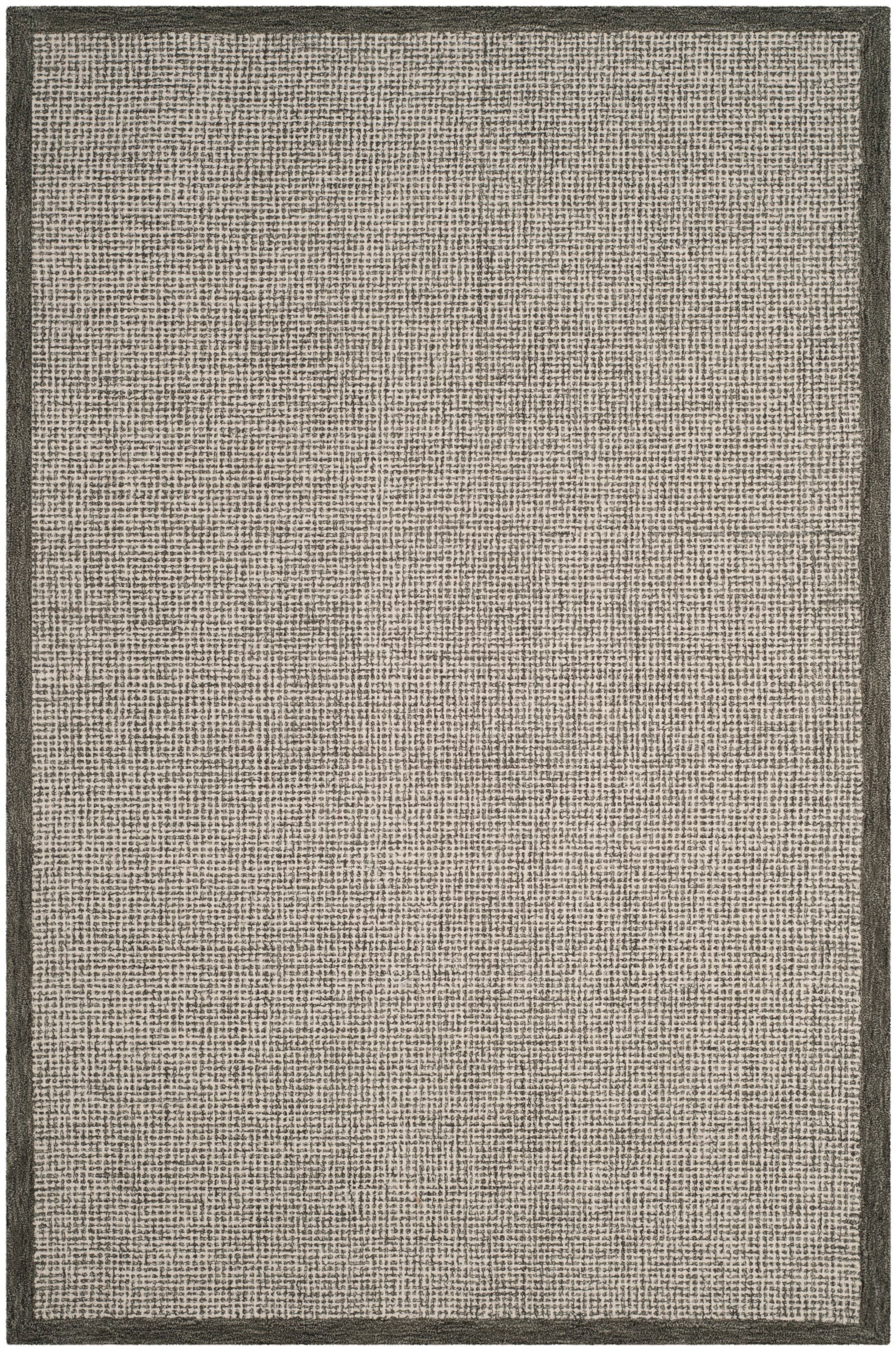 Sage and Ivory Handmade Wool Abstract 6' x 9' Area Rug