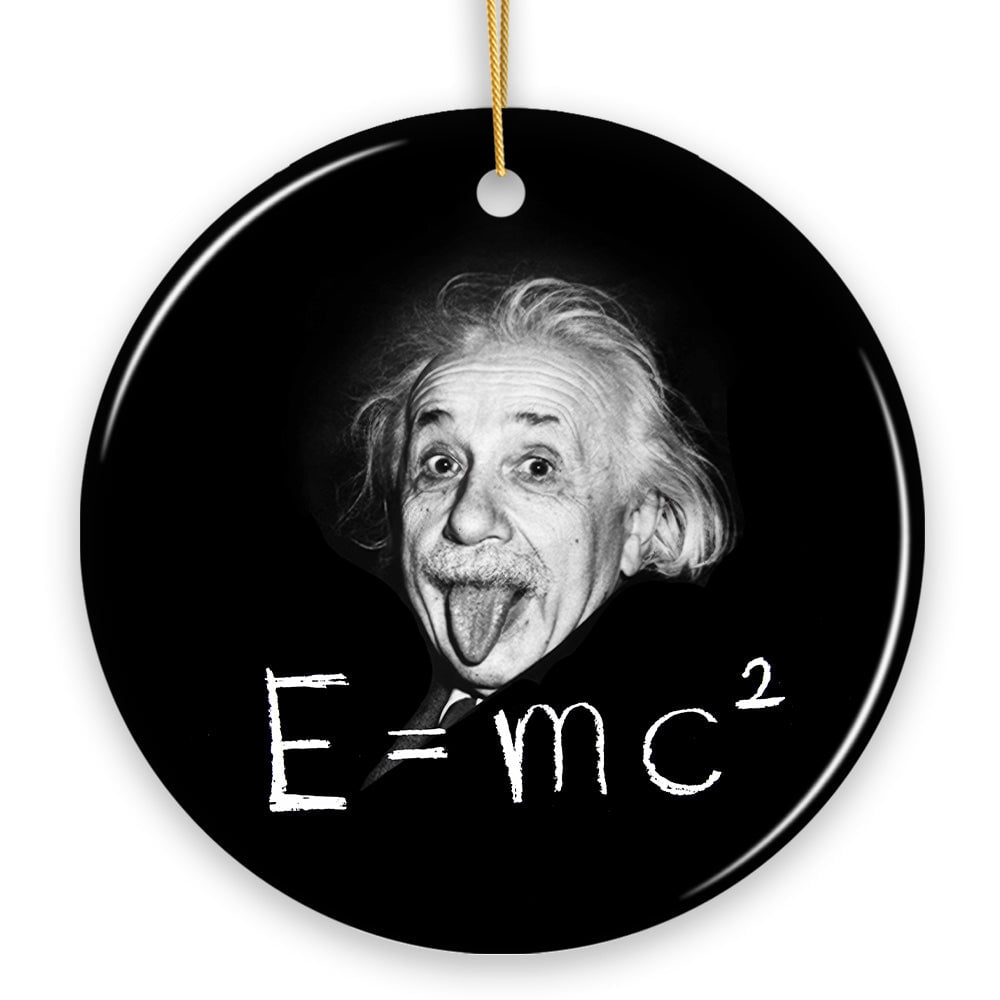 OrnamentallyYou 1944 Physics Genius Albert Einstein Ceramic Ornament Famous Equation Emc Keepsake and Decor