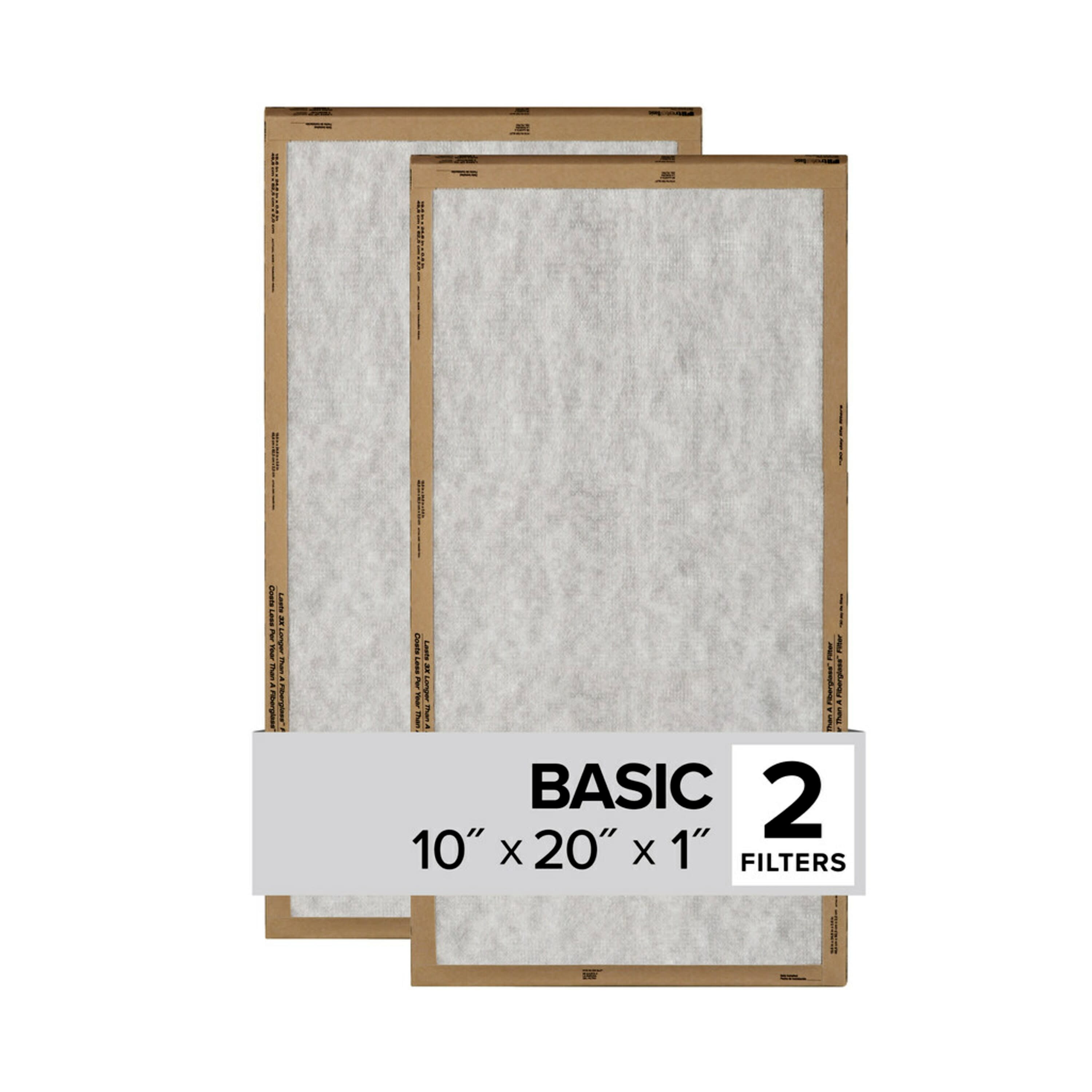 Filtrete FPL07-2CT CASE 10-in W x 20-in L x 1-in MERV 1 Basic flat Air Filter 2 -Pack