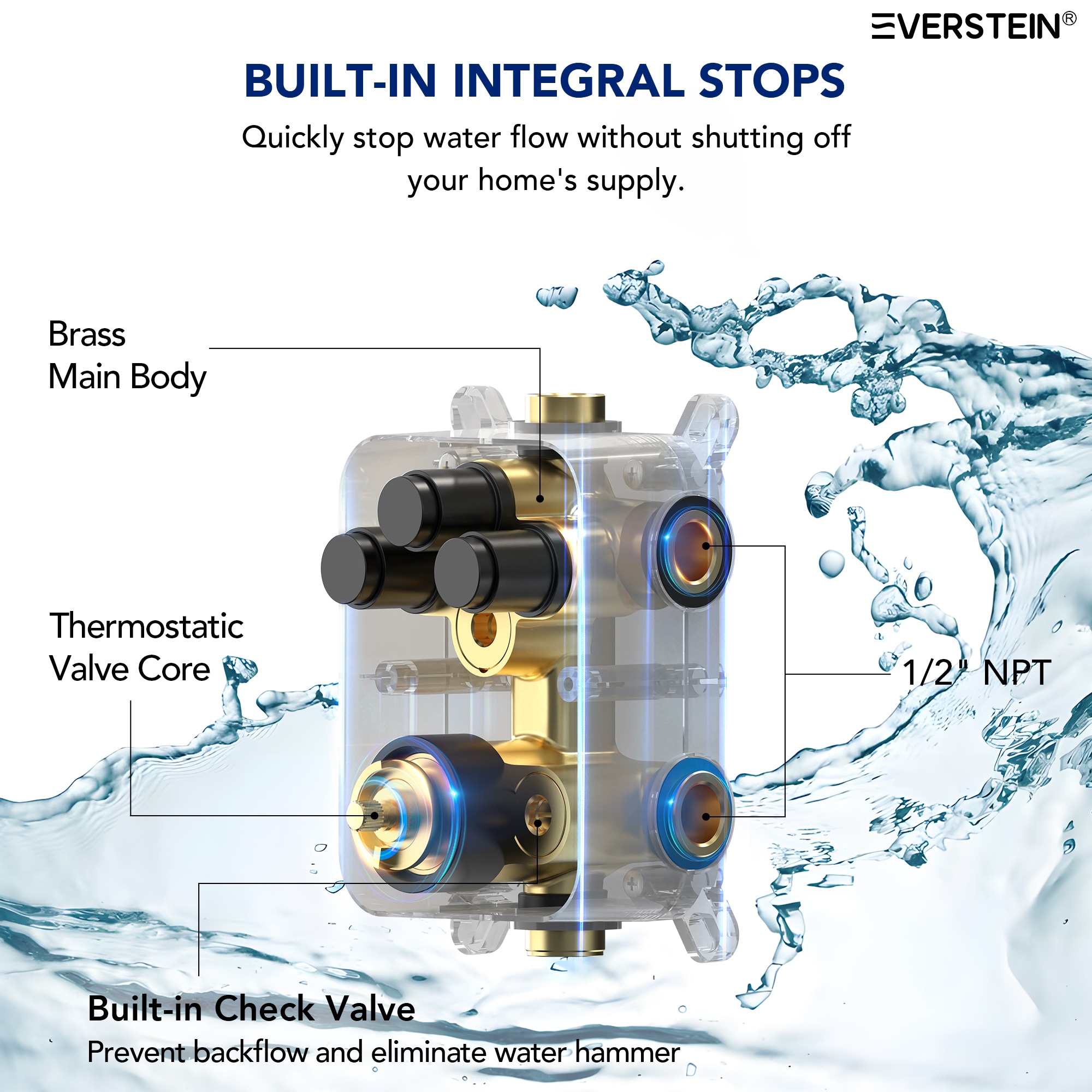 EVERSTEIN Q-926-OTOP Tub-Shower-Faucets - View #9