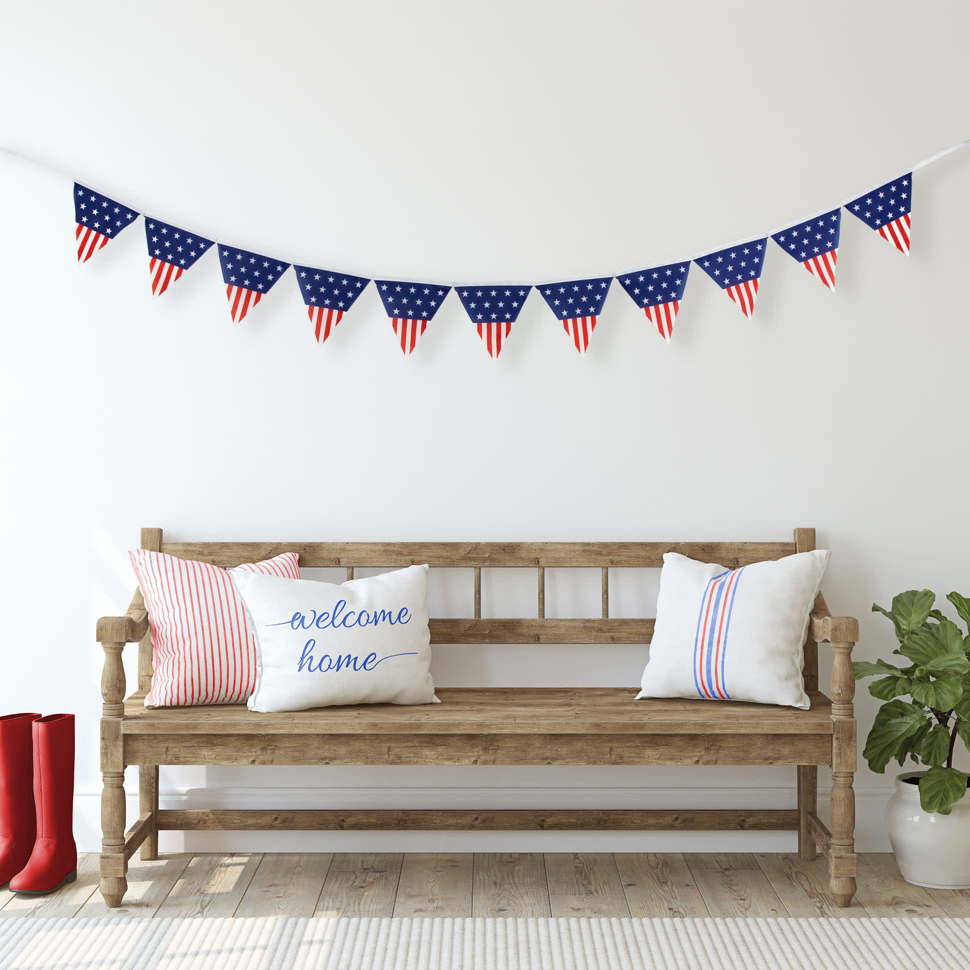 Northlight Americana Pennant USA Flag Hanging Wall Banner - 9.75 feet ...