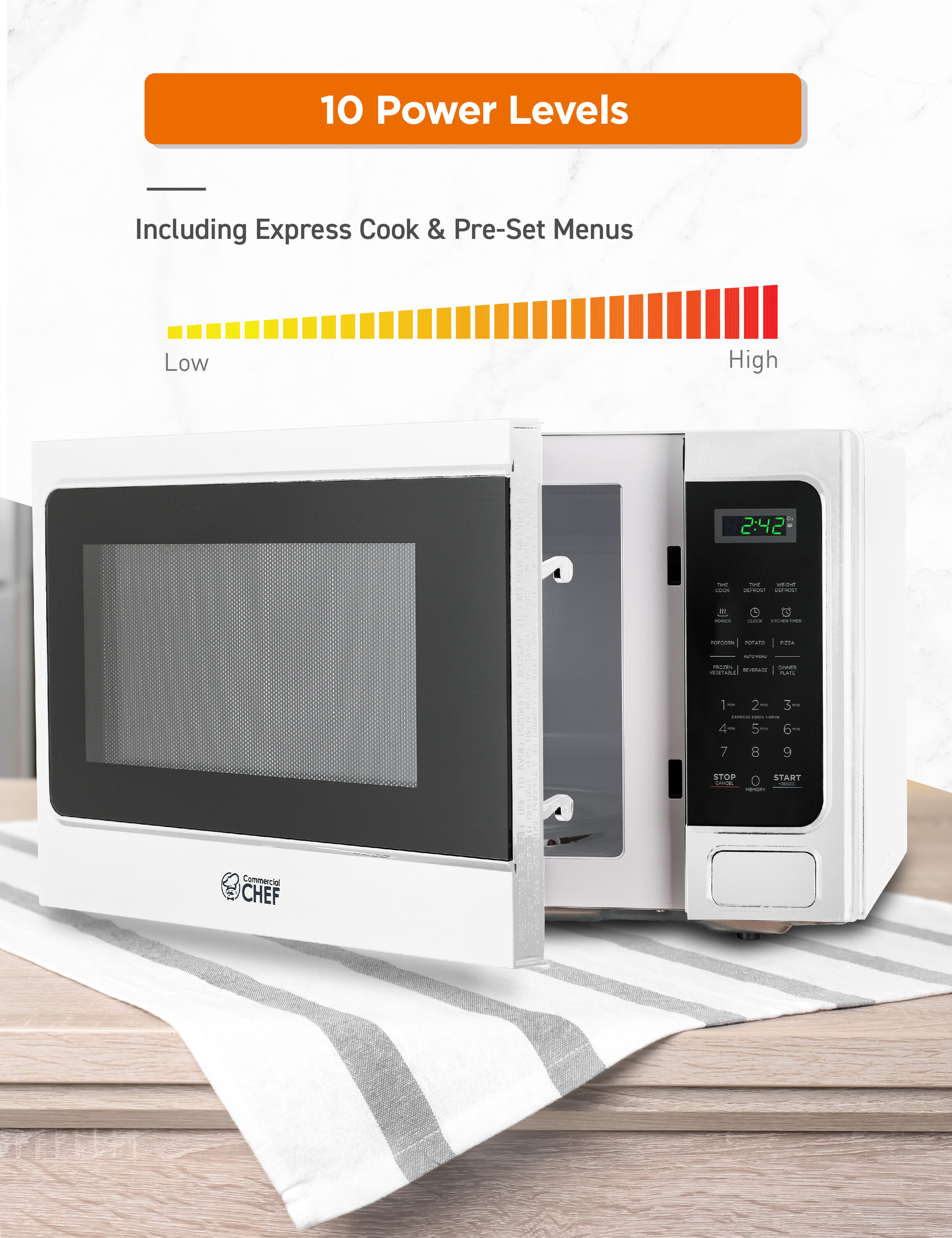 MAGIC CHEF 1000-Watt Countertop Microwave Oven - White, 1.3 cu ft