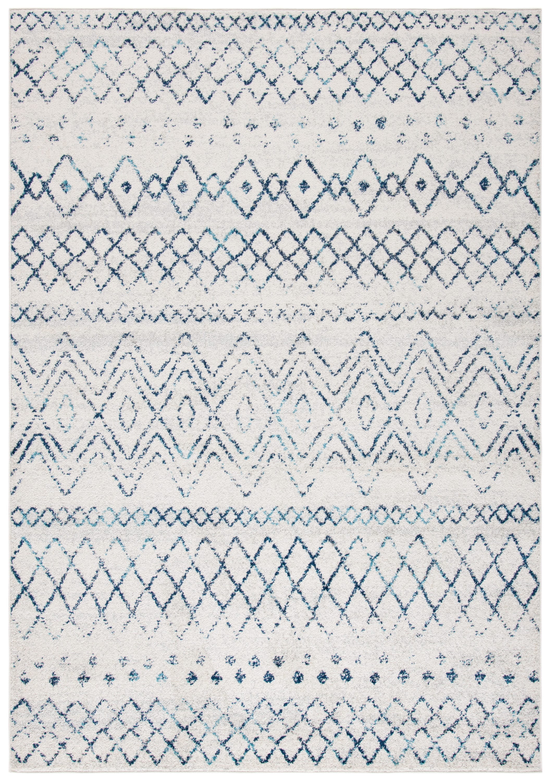 Safavieh MAD798E-8 Madison Kalab 8 x 10 (ft) Loomed Synthetic Ivory/Navy Rectangular Indoor Distressed/Overdyed Bohemian/Eclectic Area rug