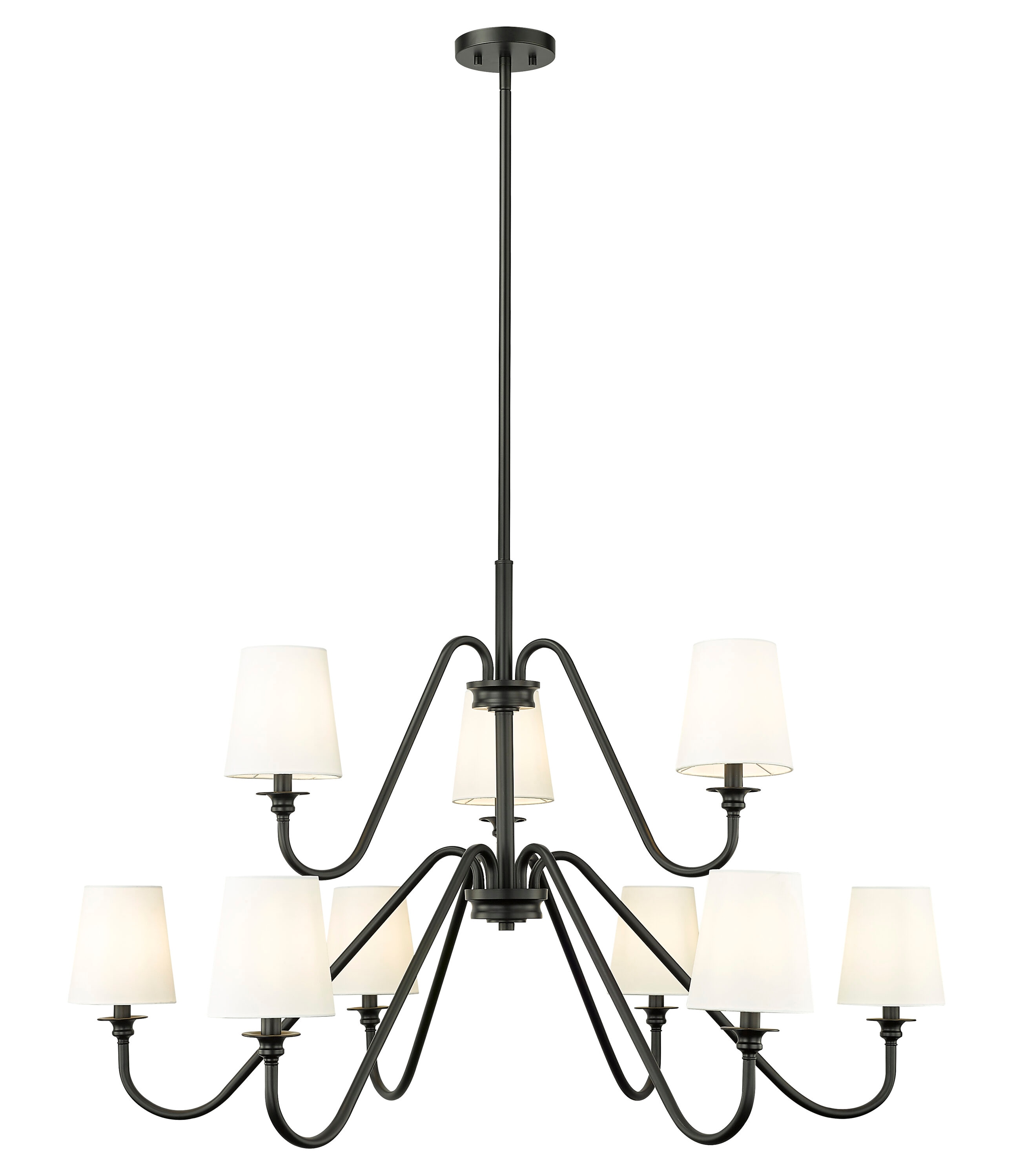 Z-Lite 7509-9-46MB Gianna 9 -Light Matte Black Transitional For Use in Bedrooms, Dining Rooms, Foyers, Kitchens, Living Rooms Chandelier